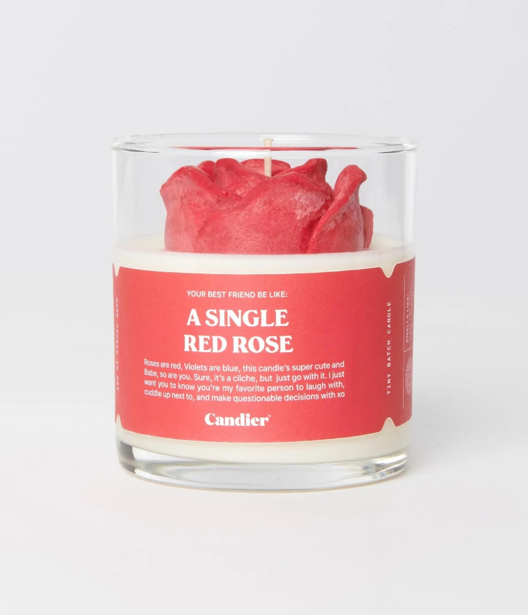 Unique Vintage A Single Red Rose Candle Discount