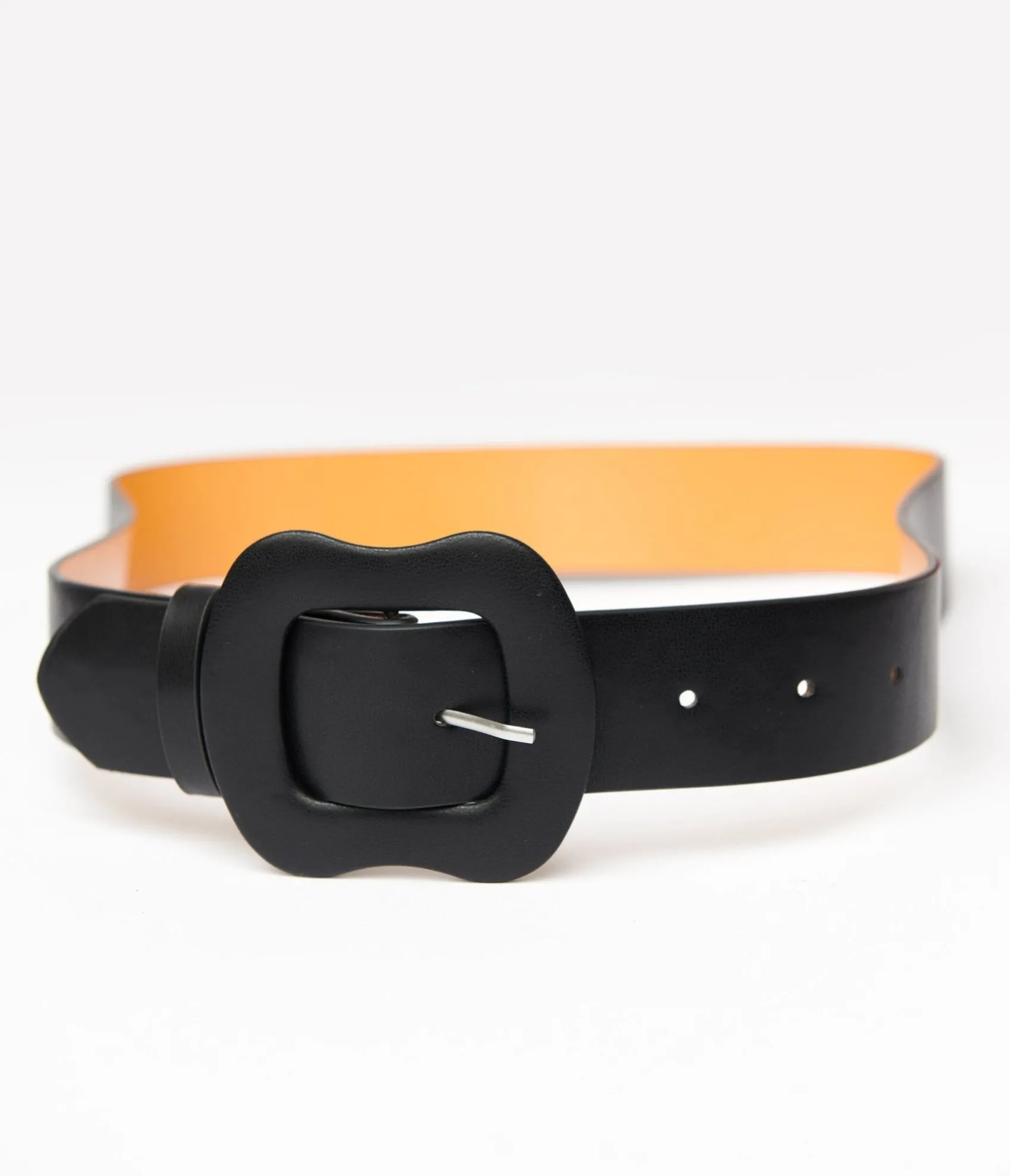 Unique Vintage Banned 1950s Black Leatherette Rosalie Belt Best