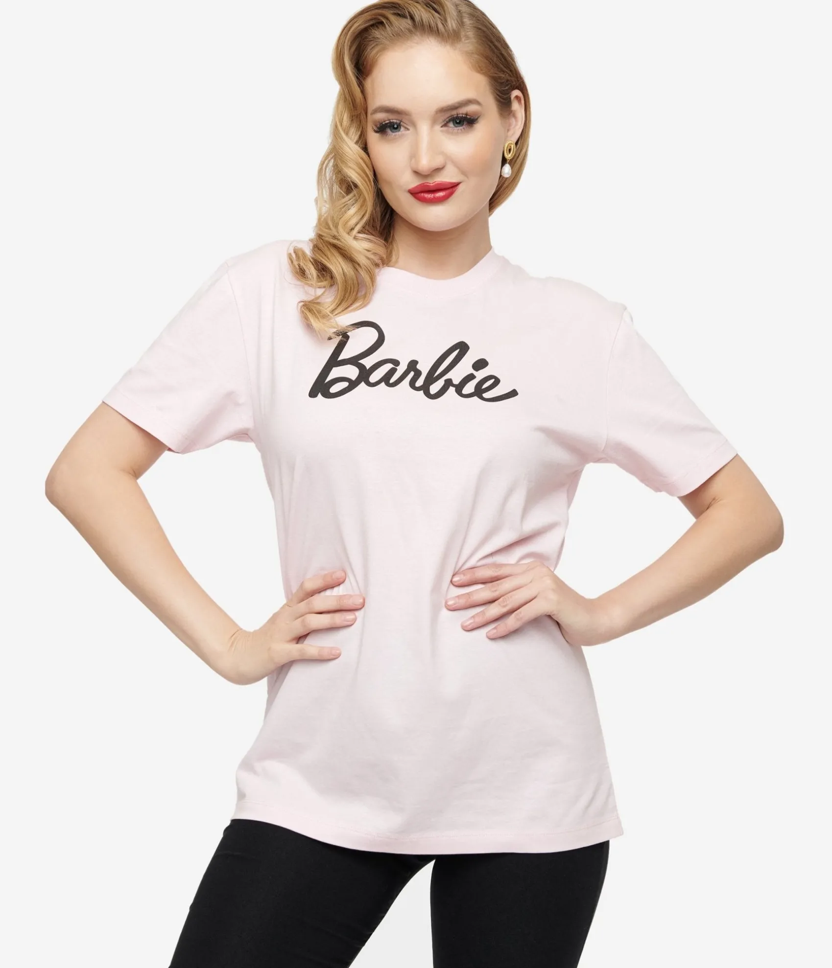 Unique Vintage Barbie x Baby Pink Barbie Logo Unisex Graphic Tee Store