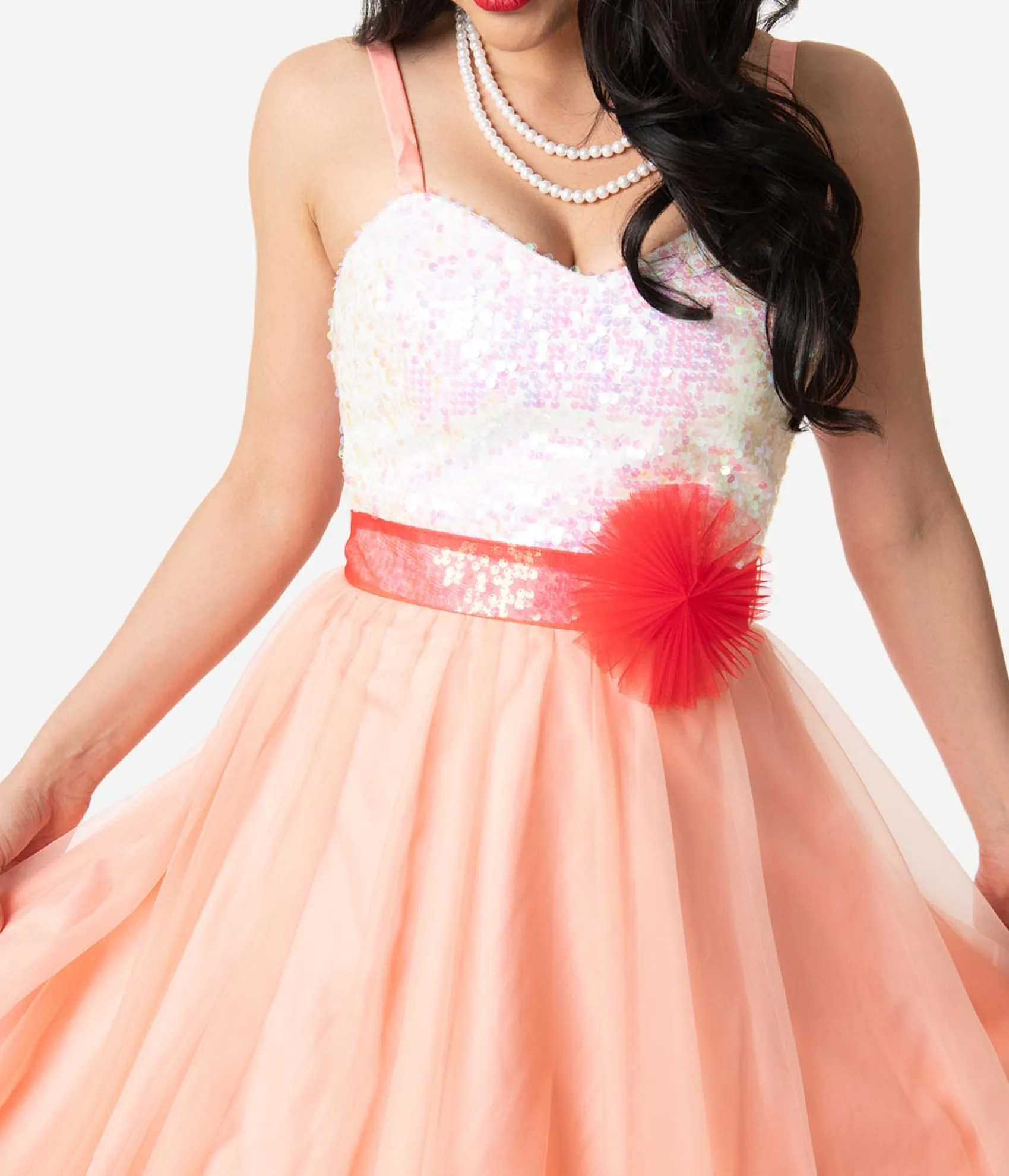 Unique Vintage Barbie™ x Peaches N Cream Chiffon Dress Online