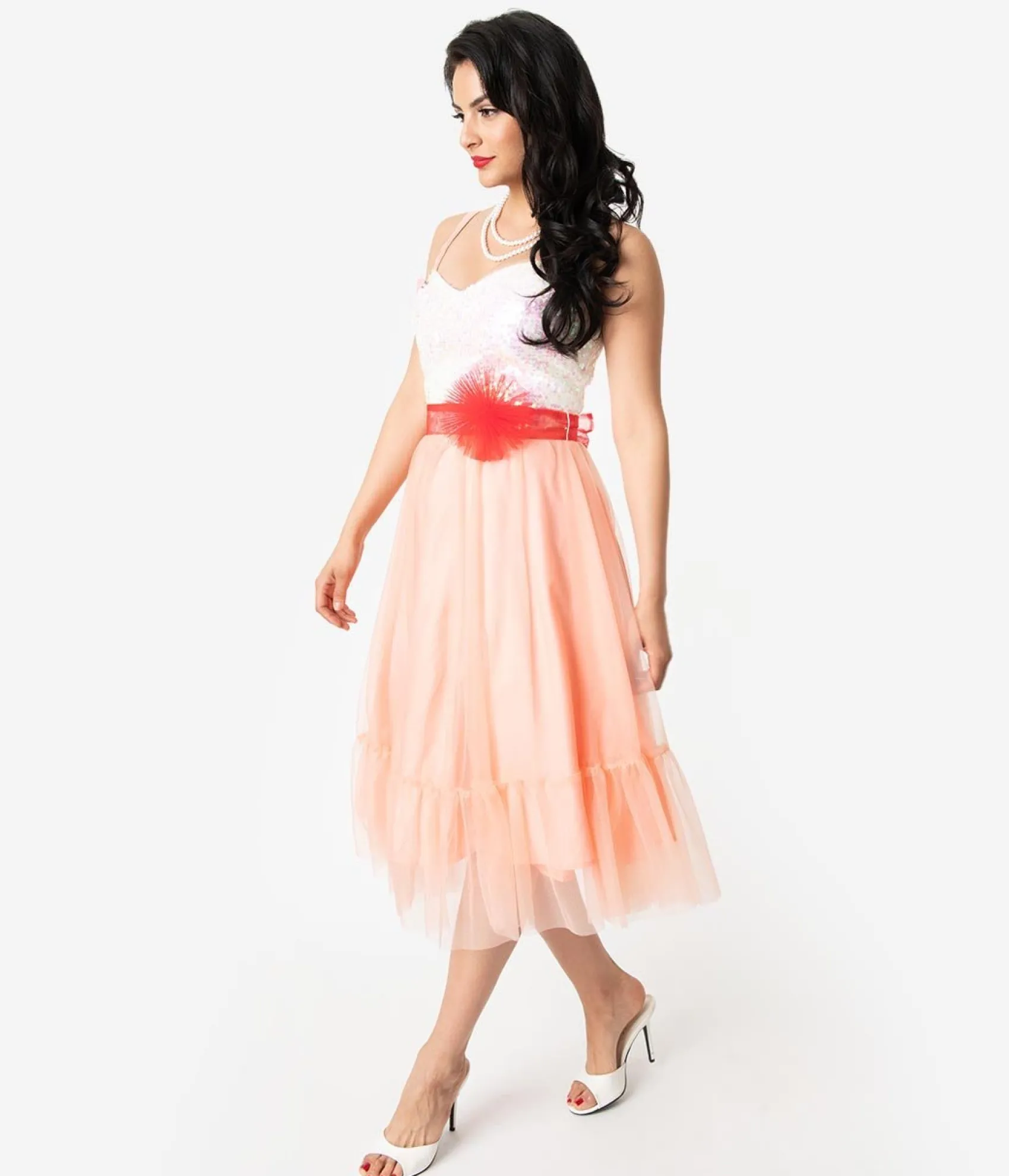 Unique Vintage Barbie™ x Peaches N Cream Chiffon Dress Online