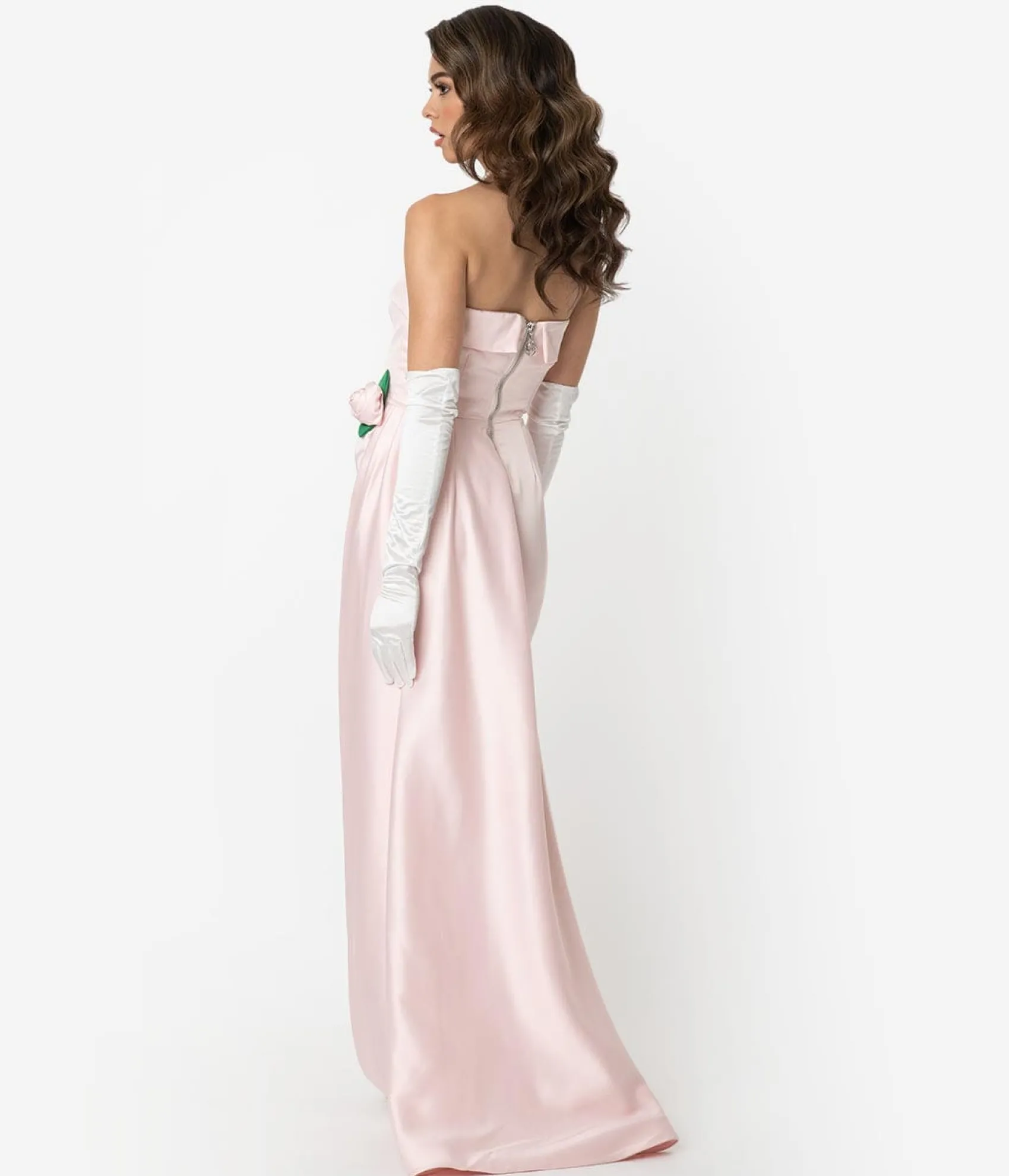 Unique Vintage Barbie™ x Pink Satin Strapless Enchanted Evening Gown Discount