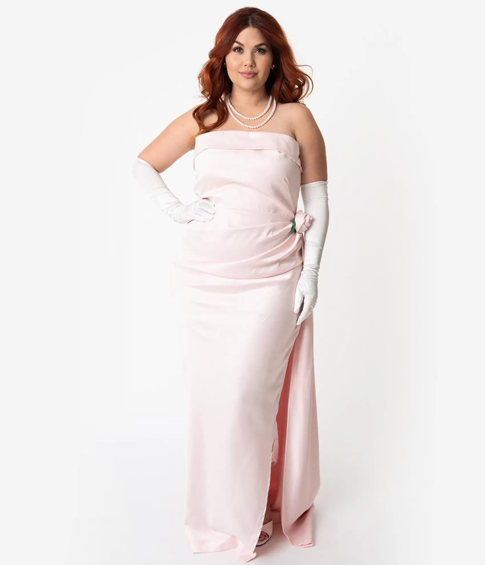 Unique Vintage Barbie™ x Pink Satin Strapless Enchanted Evening Gown Discount