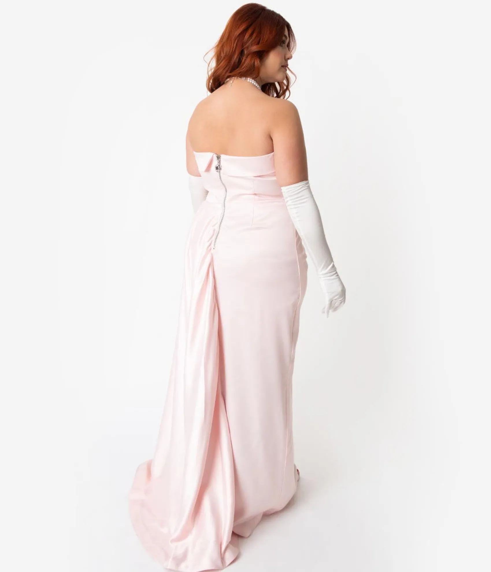 Unique Vintage Barbie™ x Pink Satin Strapless Enchanted Evening Gown Discount