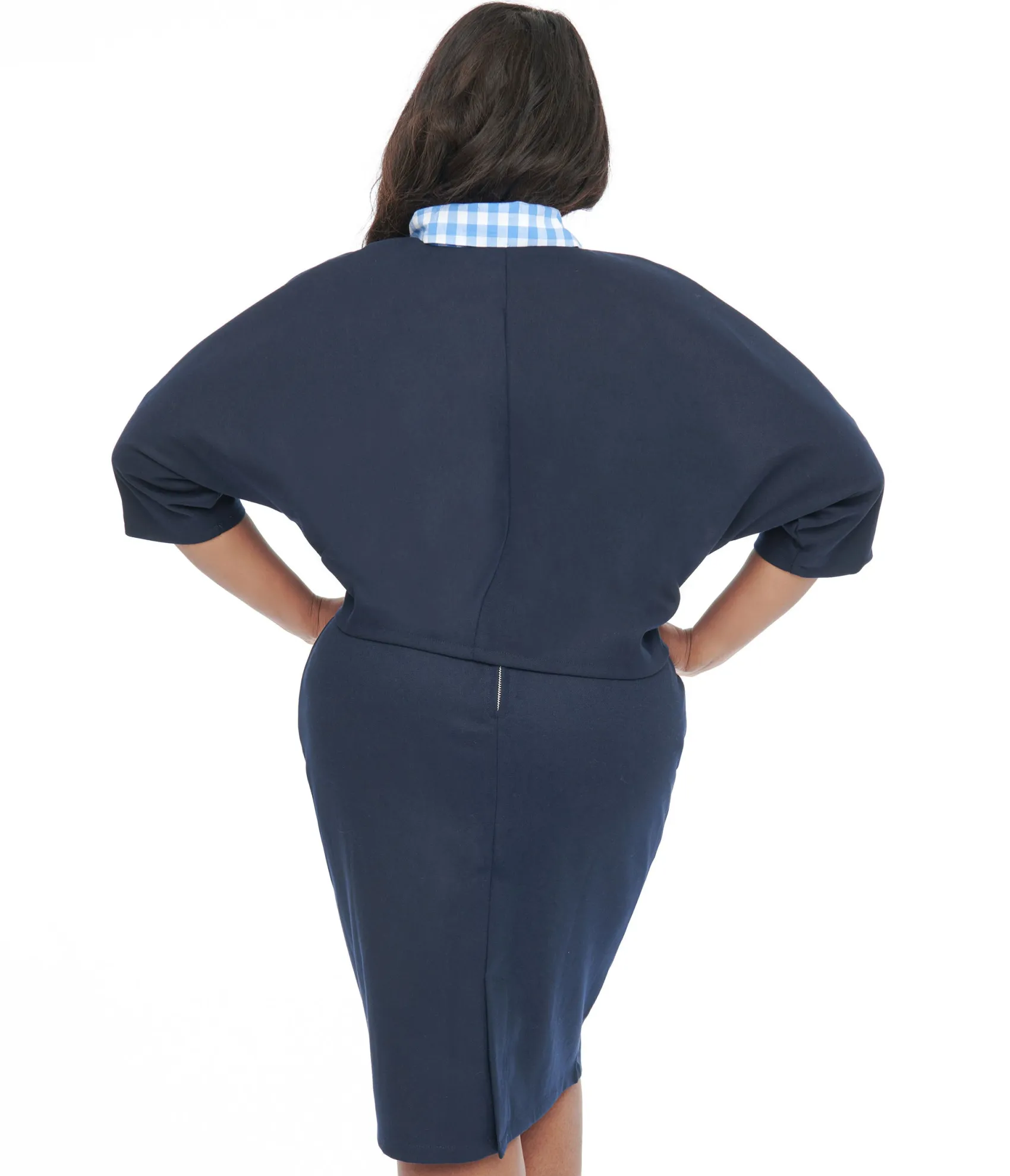 Unique Vintage Barbie x Plus Size 1950s Navy Barbie Commuter Set Box Coat Outlet