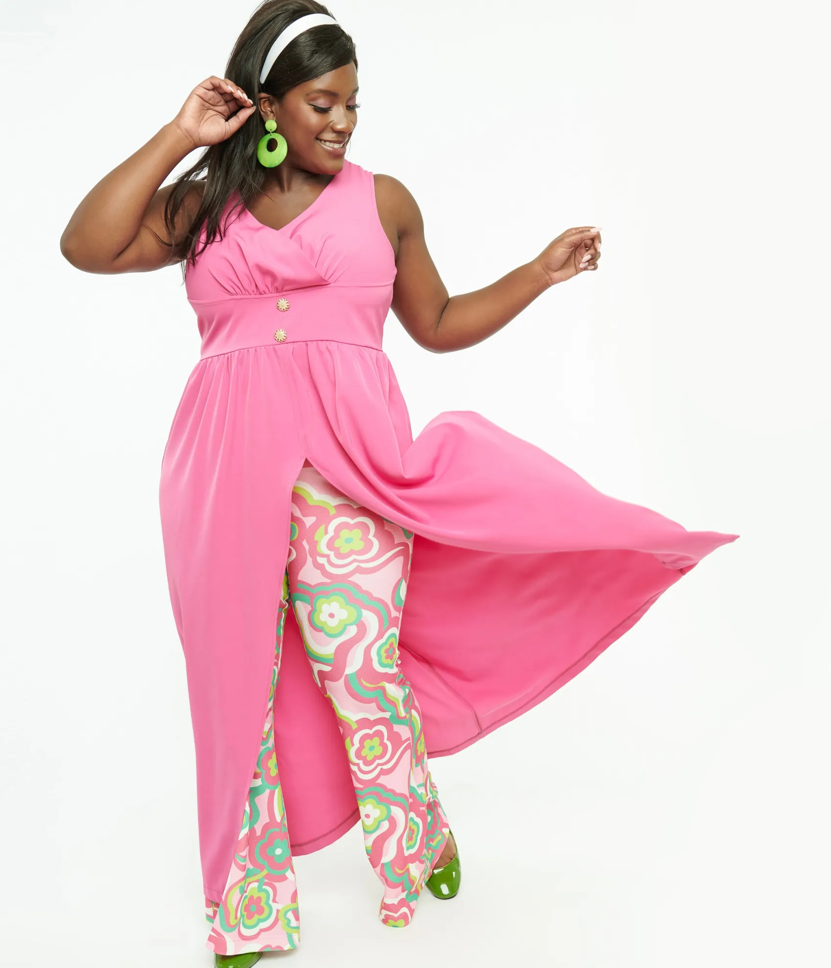Unique Vintage Barbie x Plus Size 1970s Pink Evening In House Coat Flash Sale