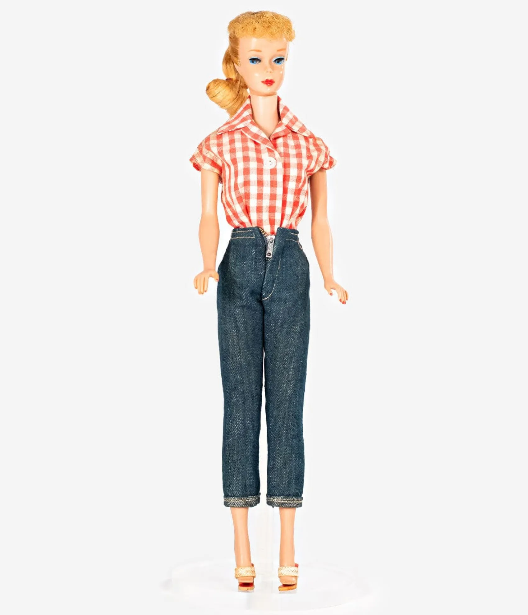 Unique Vintage Barbie x Red & White Gingham Woven Picnic Blouse Best Sale