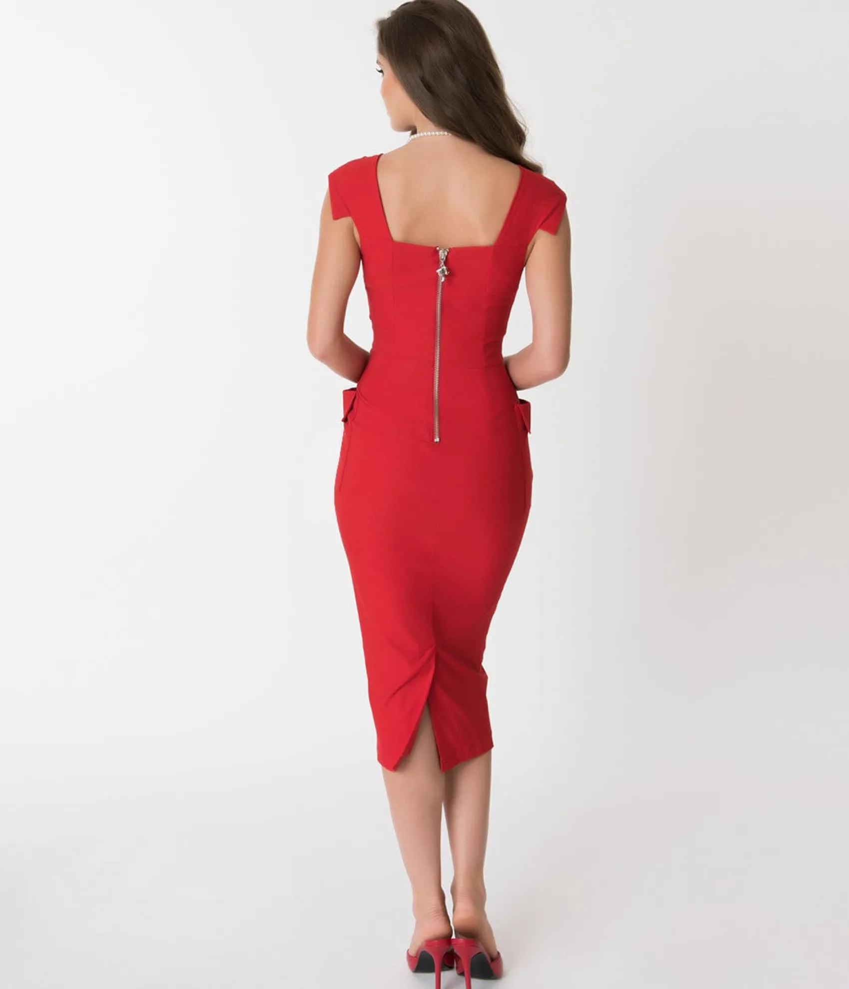 Unique Vintage Barbie™ x Red Sheath Sensation Wiggle Dress Online