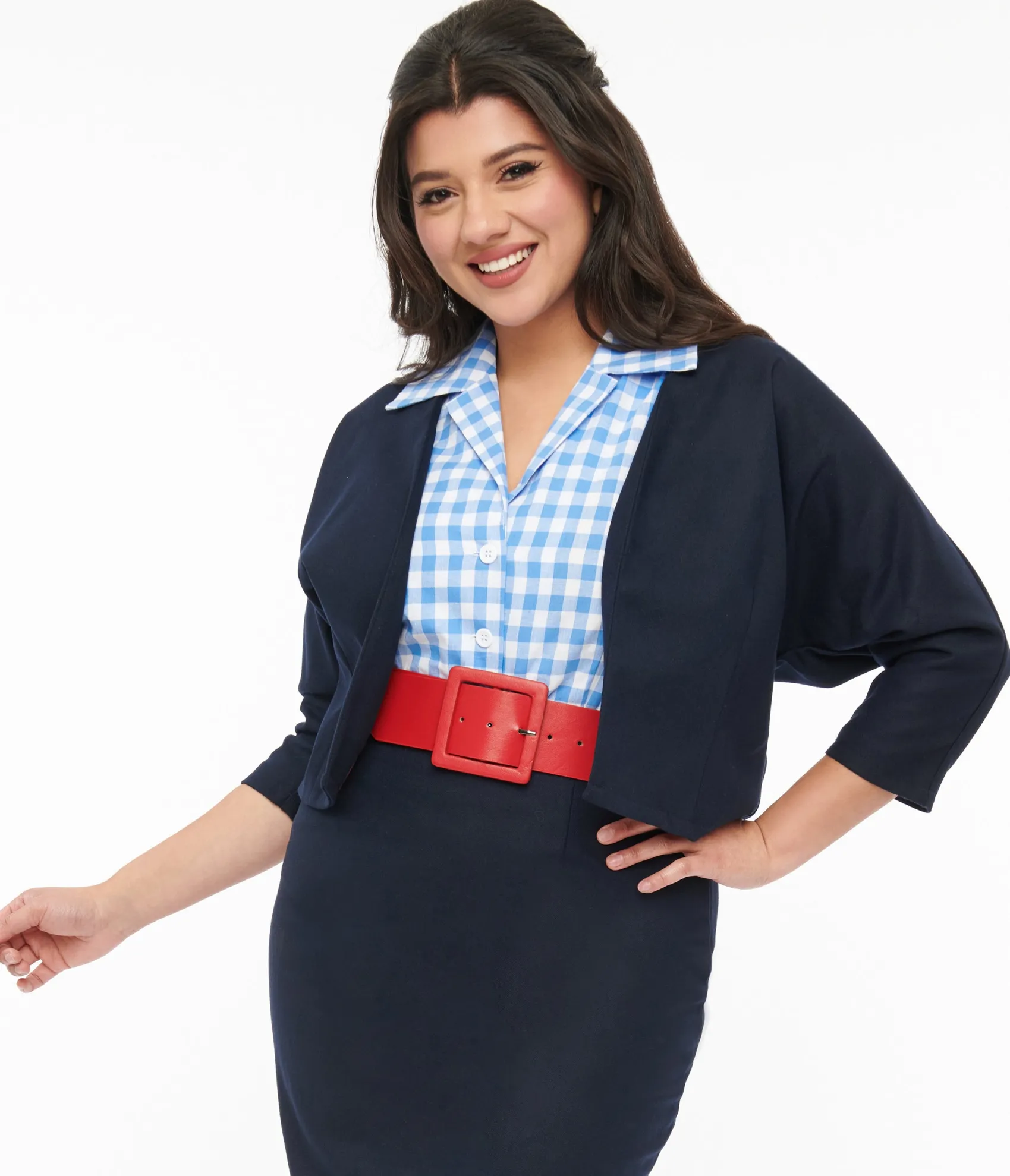 Unique Vintage Barbie x 1950s Navy Commuter Set Box Coat Store