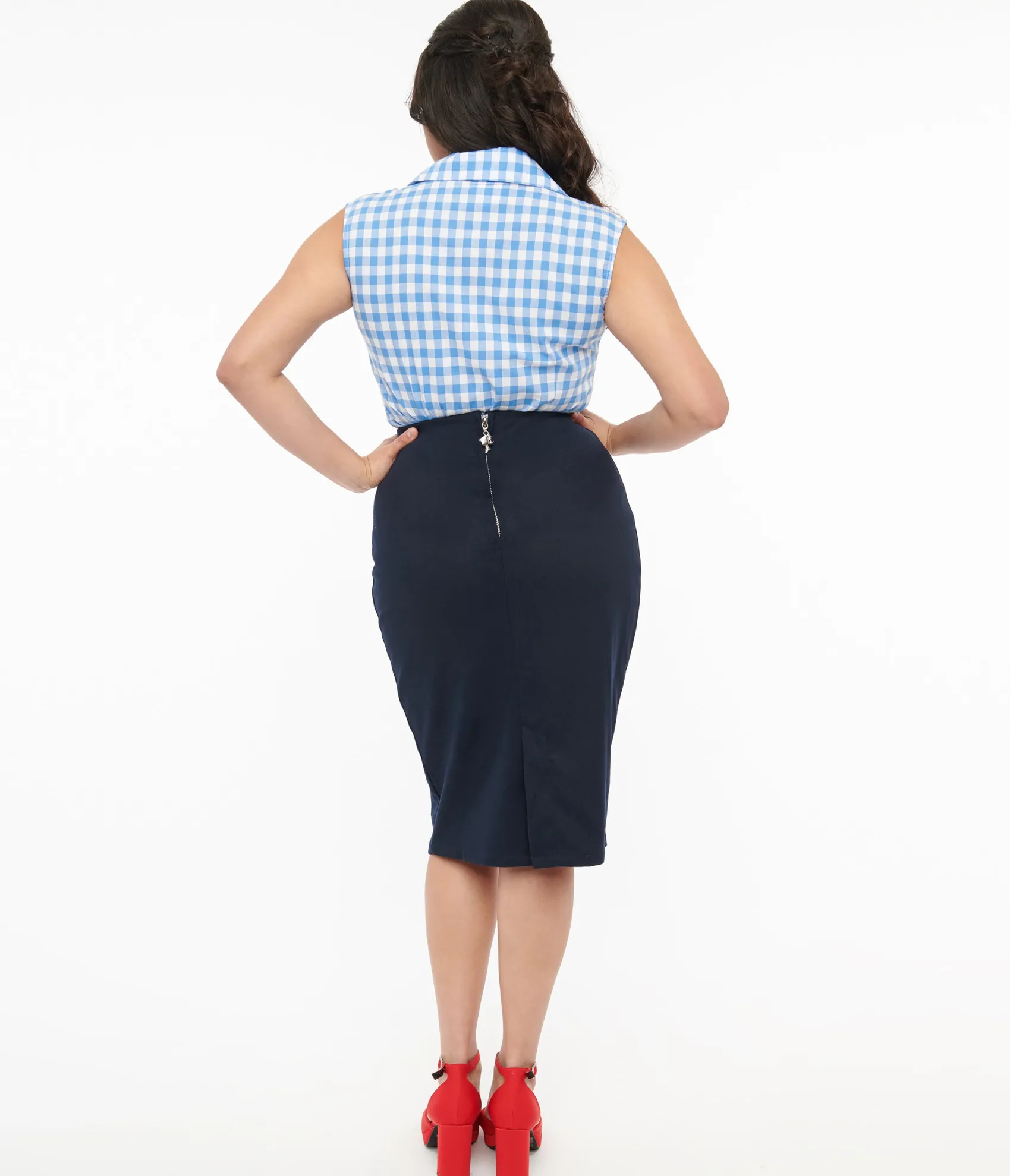 Unique Vintage Barbie x 1950s Navy Commuter Set Wiggle Skirt Discount