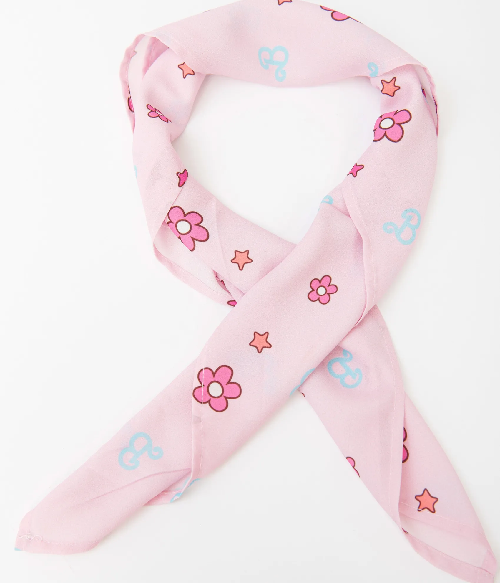 Unique Vintage Barbie x 1970s Pink Barbie Print Hair Scarf Best Sale