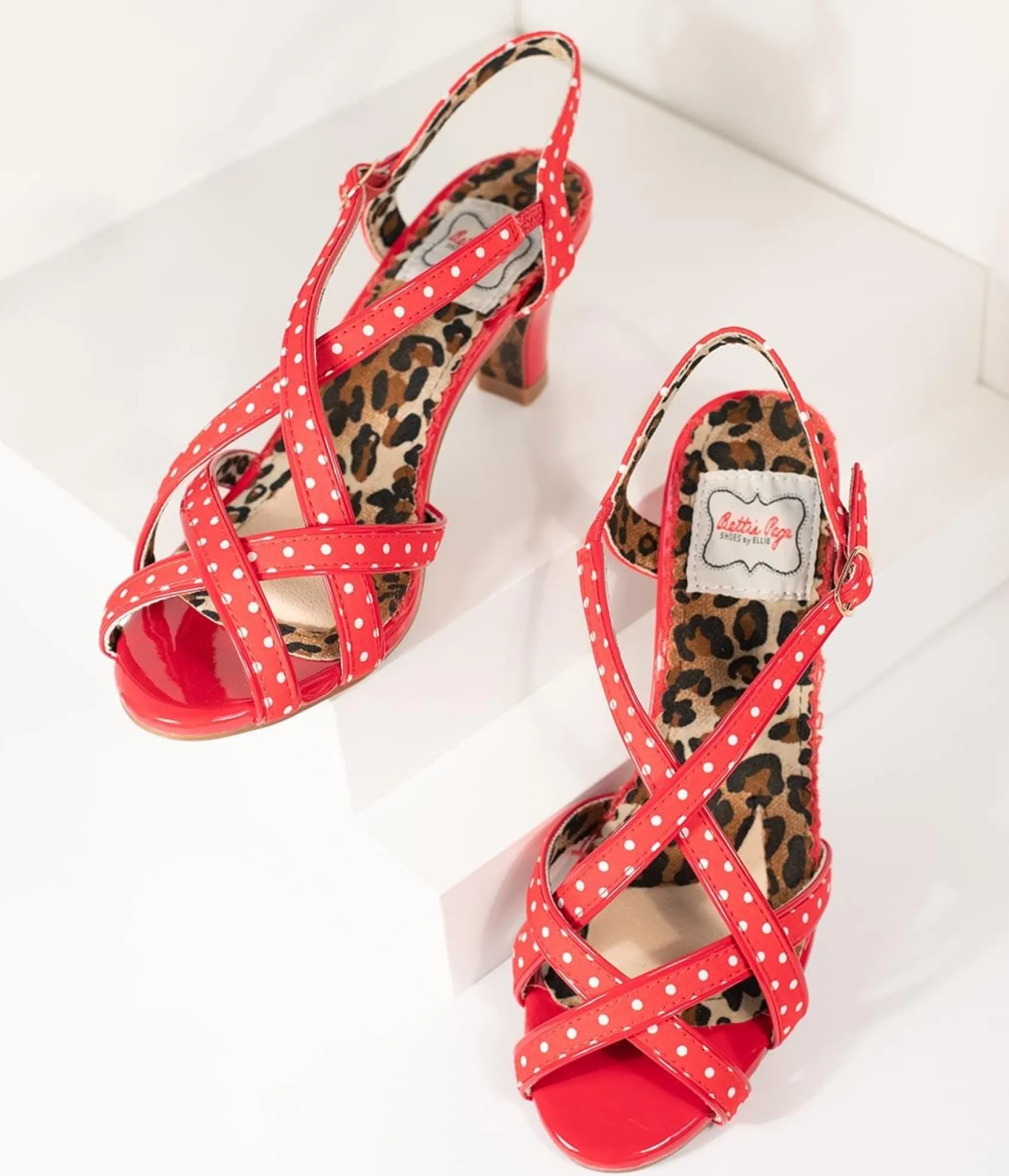 Unique Vintage Bettie Page Retro Red & White Polka Dot Peep Toe Gracie Heels Best