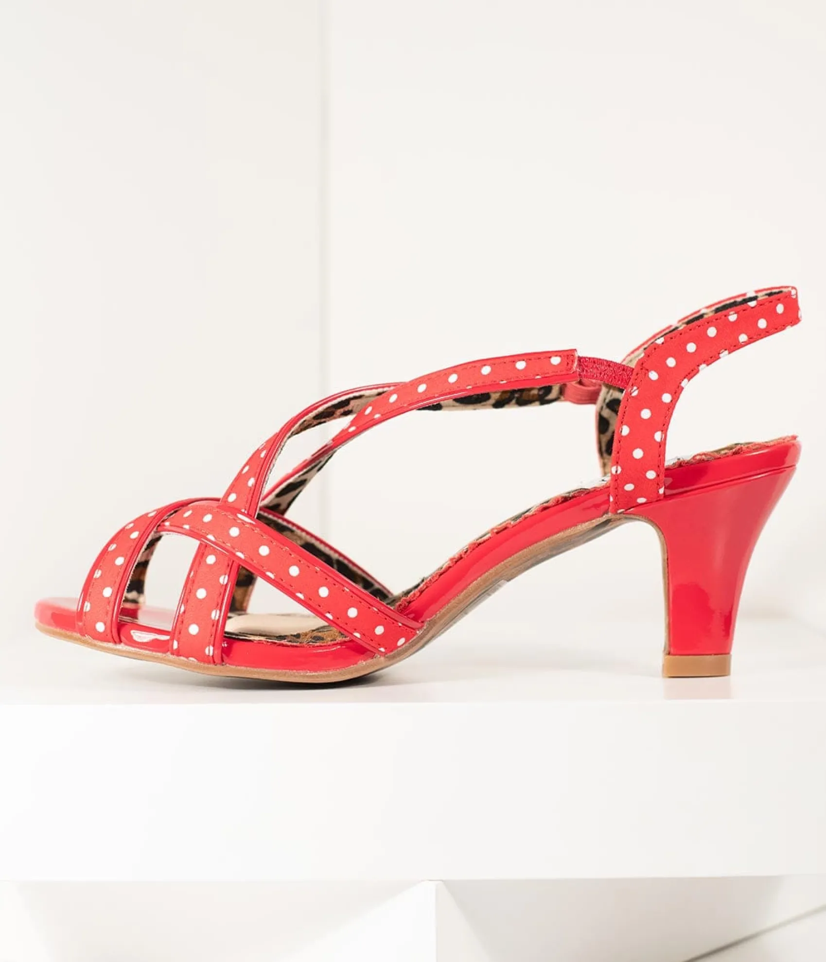 Unique Vintage Bettie Page Retro Red & White Polka Dot Peep Toe Gracie Heels Best