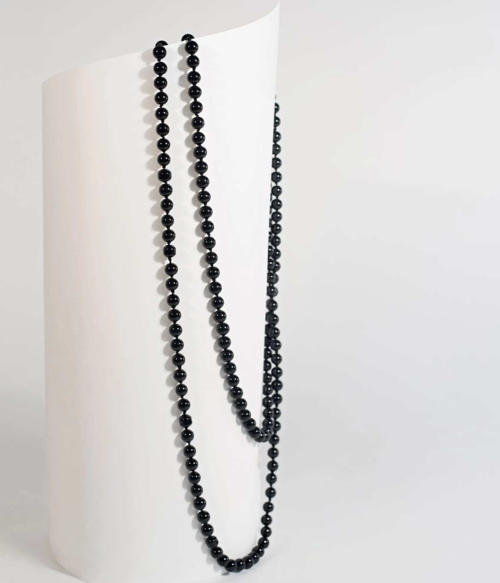 Unique Vintage Black 60" Long Pearl Necklace Discount