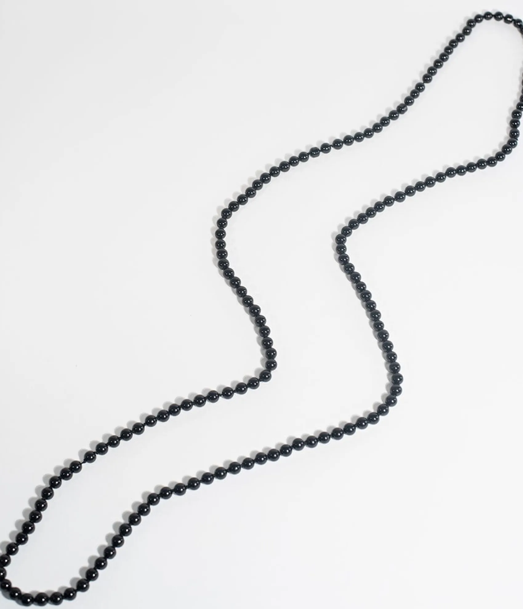 Unique Vintage Black 60" Long Pearl Necklace Discount
