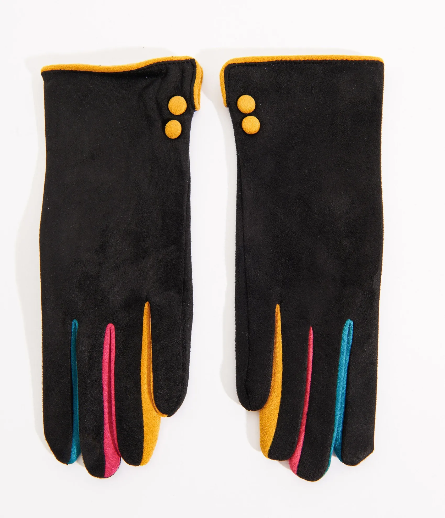 Unique Vintage Black & Rainbow Finger Gloves Store