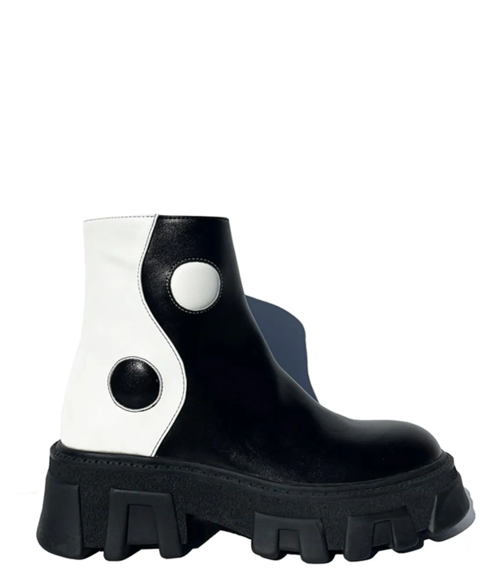 Unique Vintage Black & White Balancing Act Boots Outlet