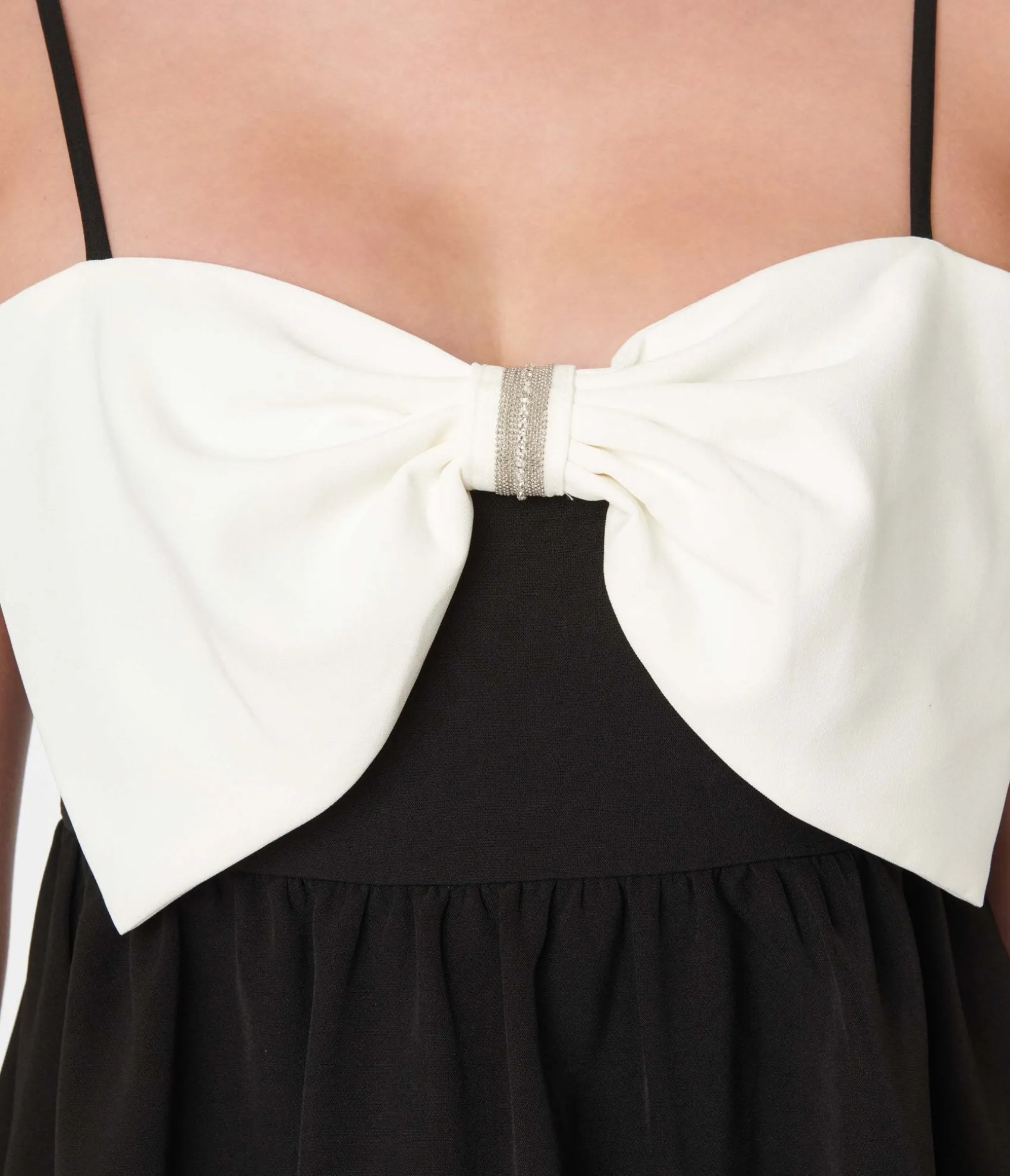 Unique Vintage Black & White Big Bow Cabello Babydoll Dress Store