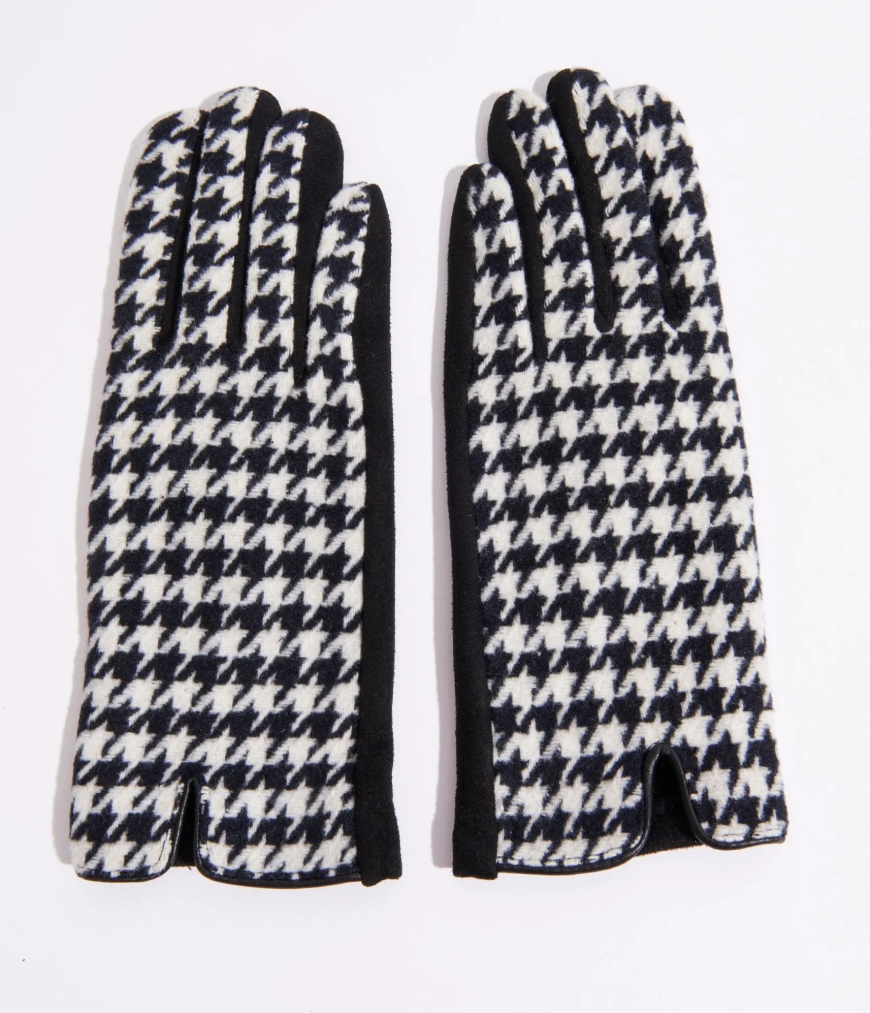 Unique Vintage Black & White Houndstooth Gloves Sale