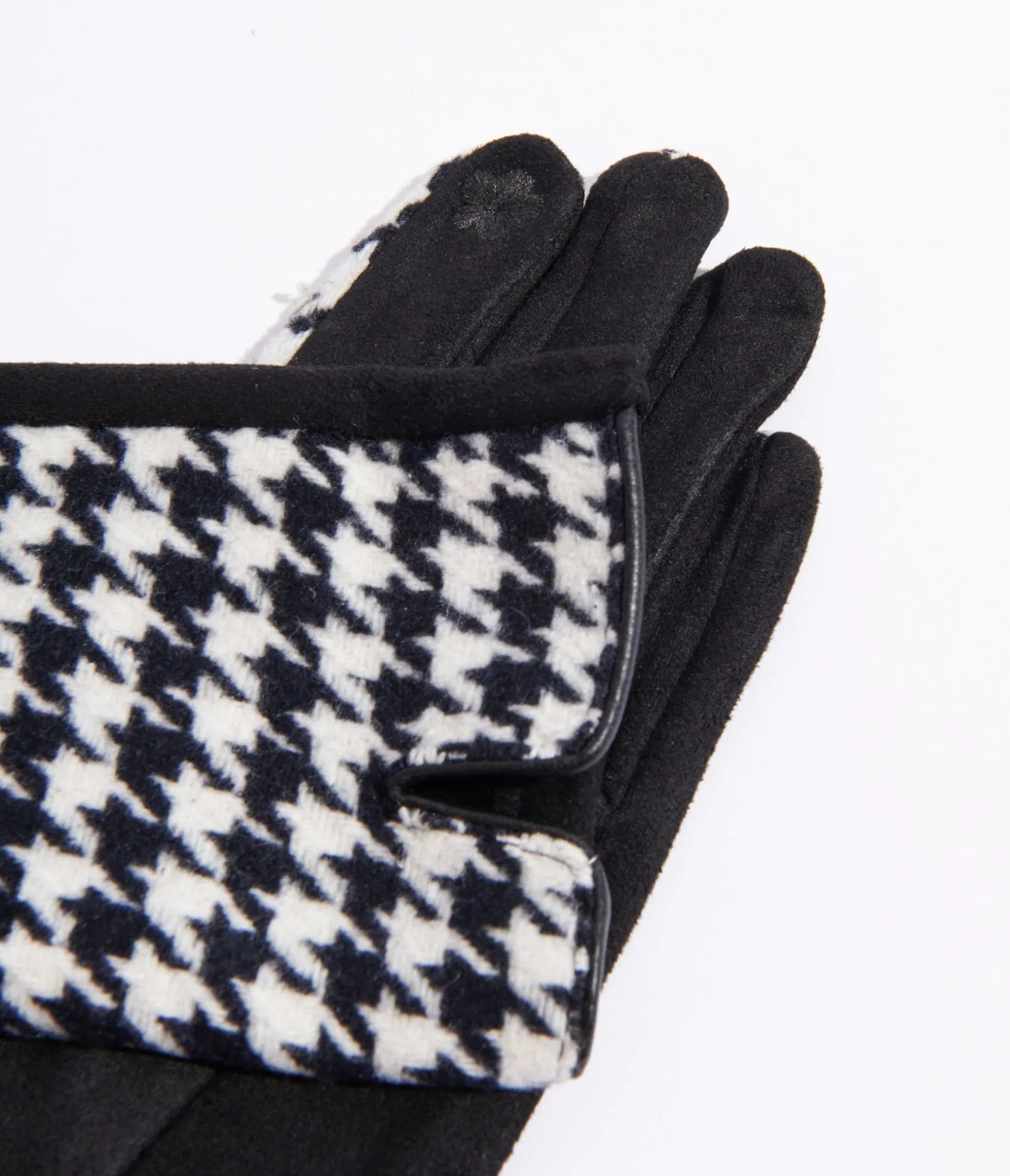 Unique Vintage Black & White Houndstooth Gloves Sale