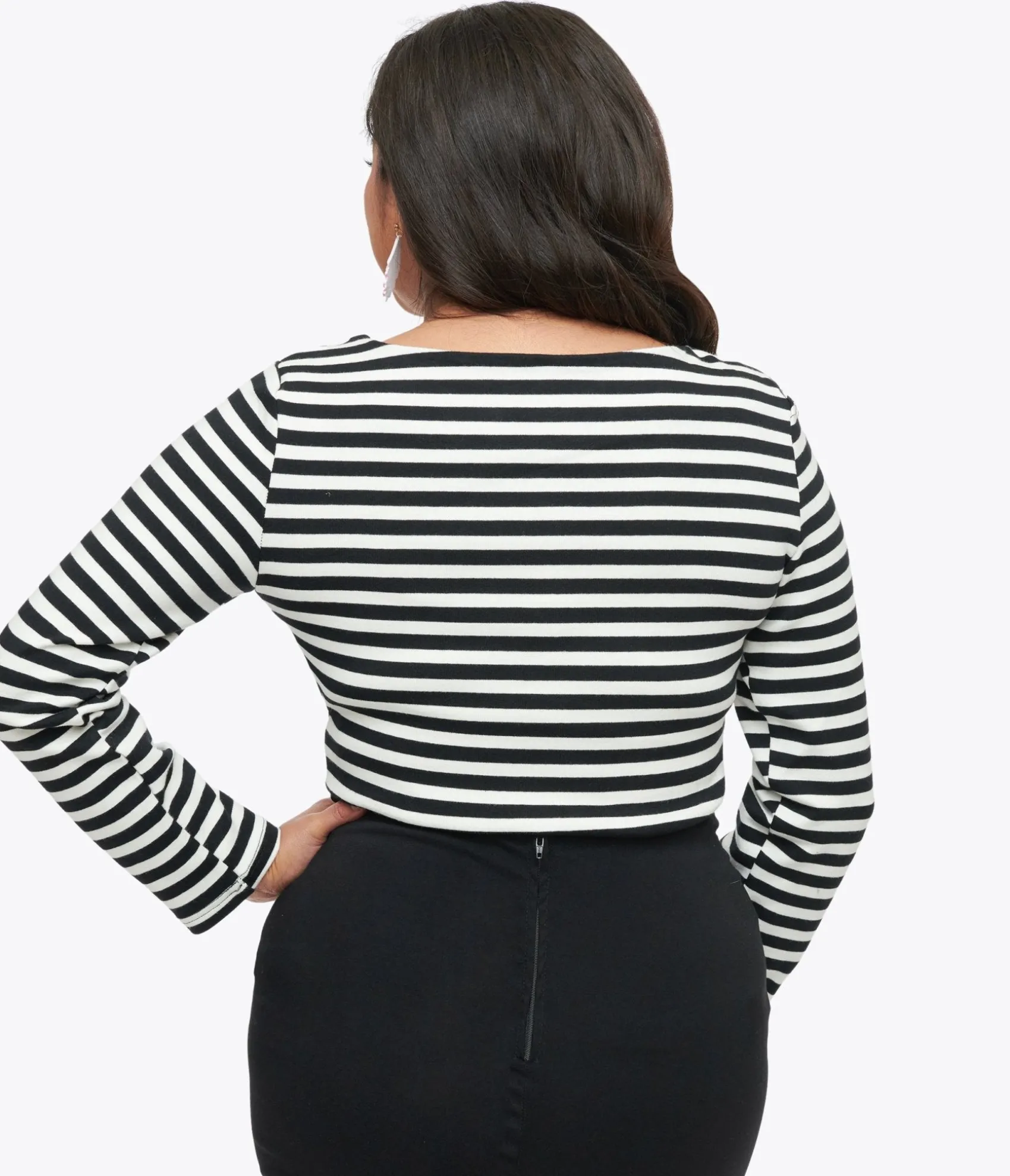 Unique Vintage Black & White Stripe Thea Top Fashion