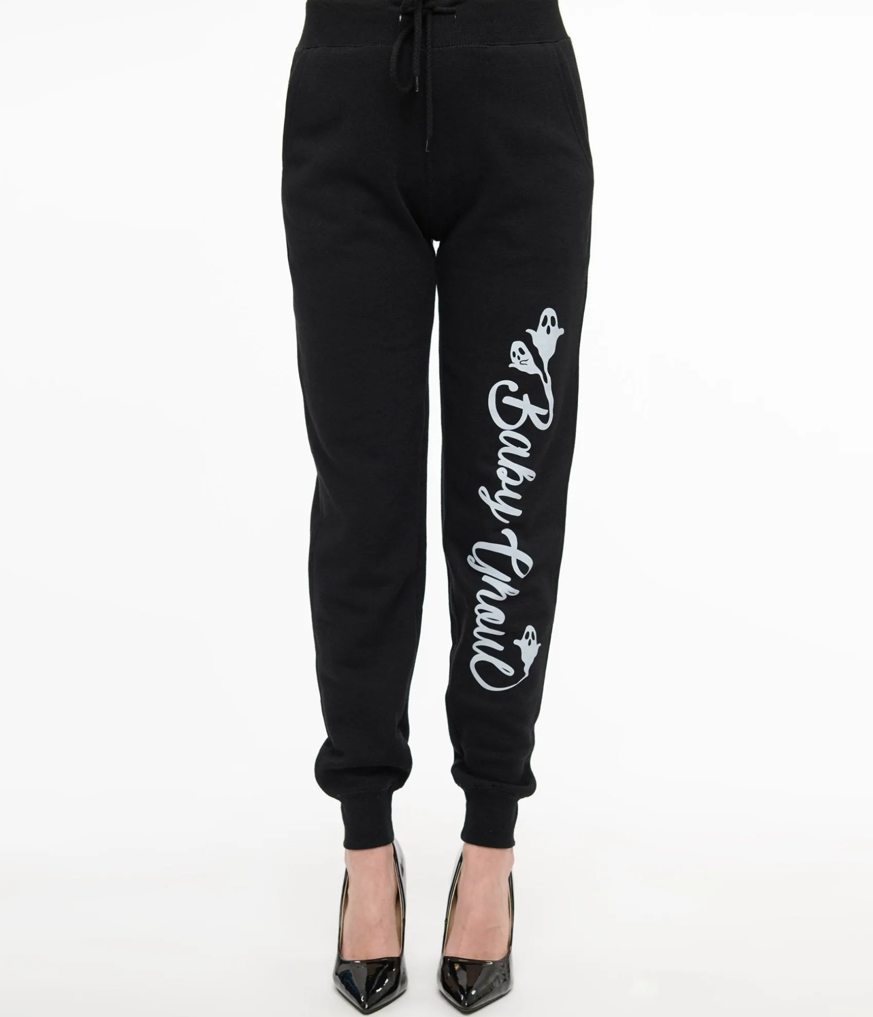 Unique Vintage Black Baby Ghoul Fleece Sweatpants Hot