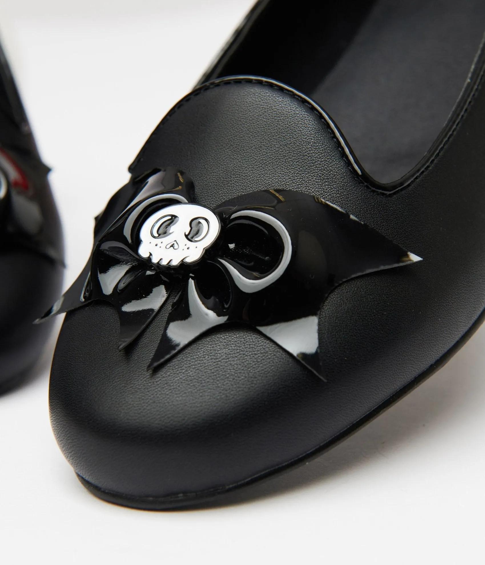 Unique Vintage Black Bat & Skull Lydia Flats New