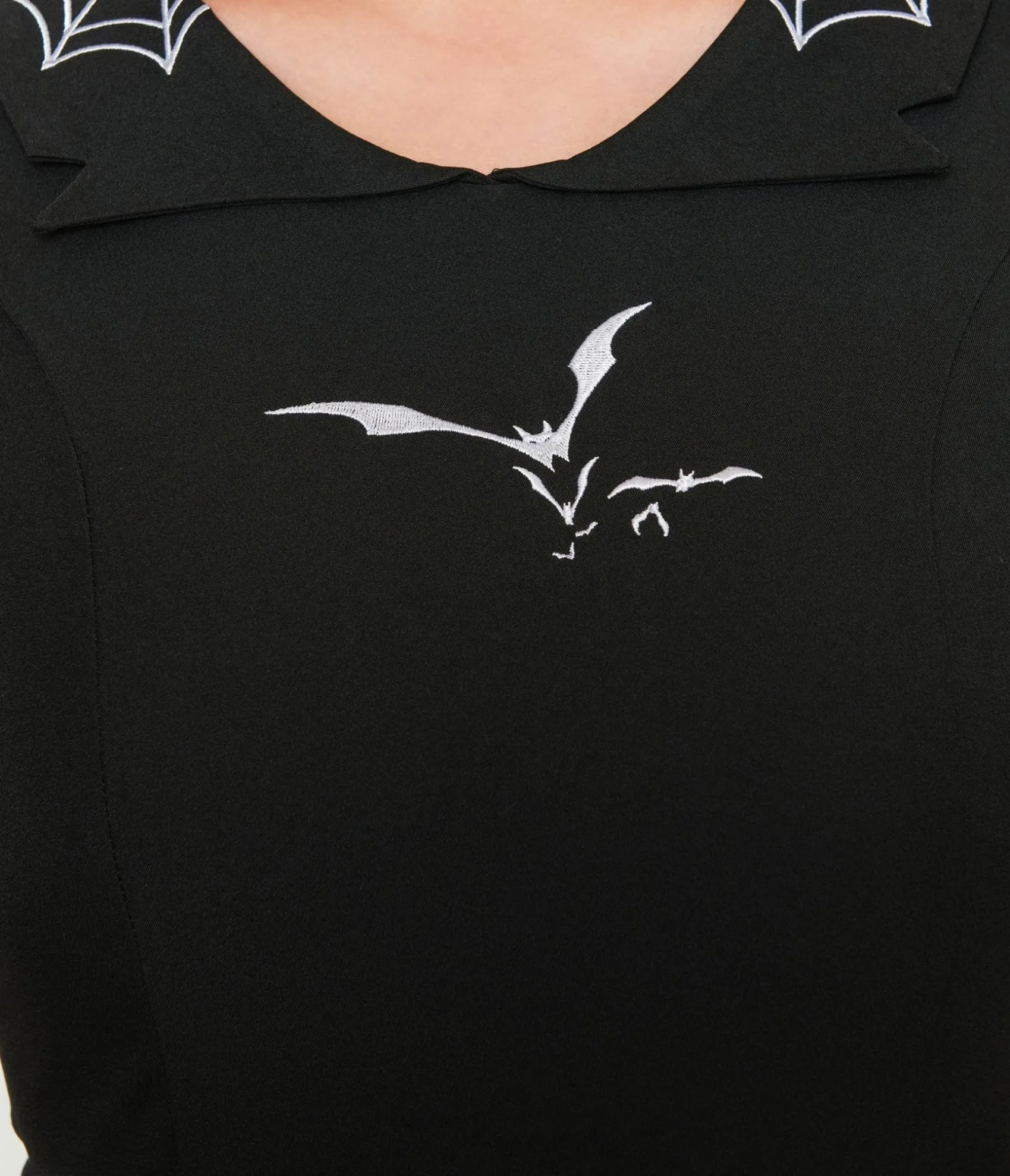 Unique Vintage Black Bat Collar Flare Dress Sale