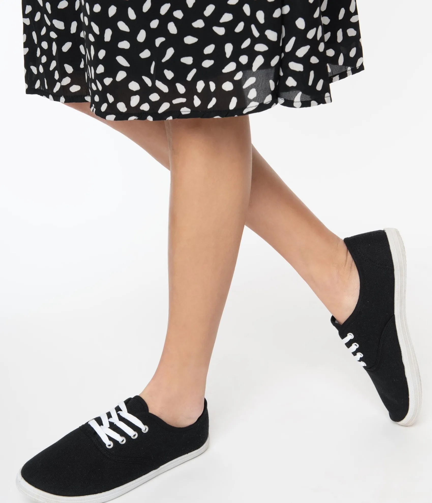 Unique Vintage Black Canvas Ladies Sneakers Hot