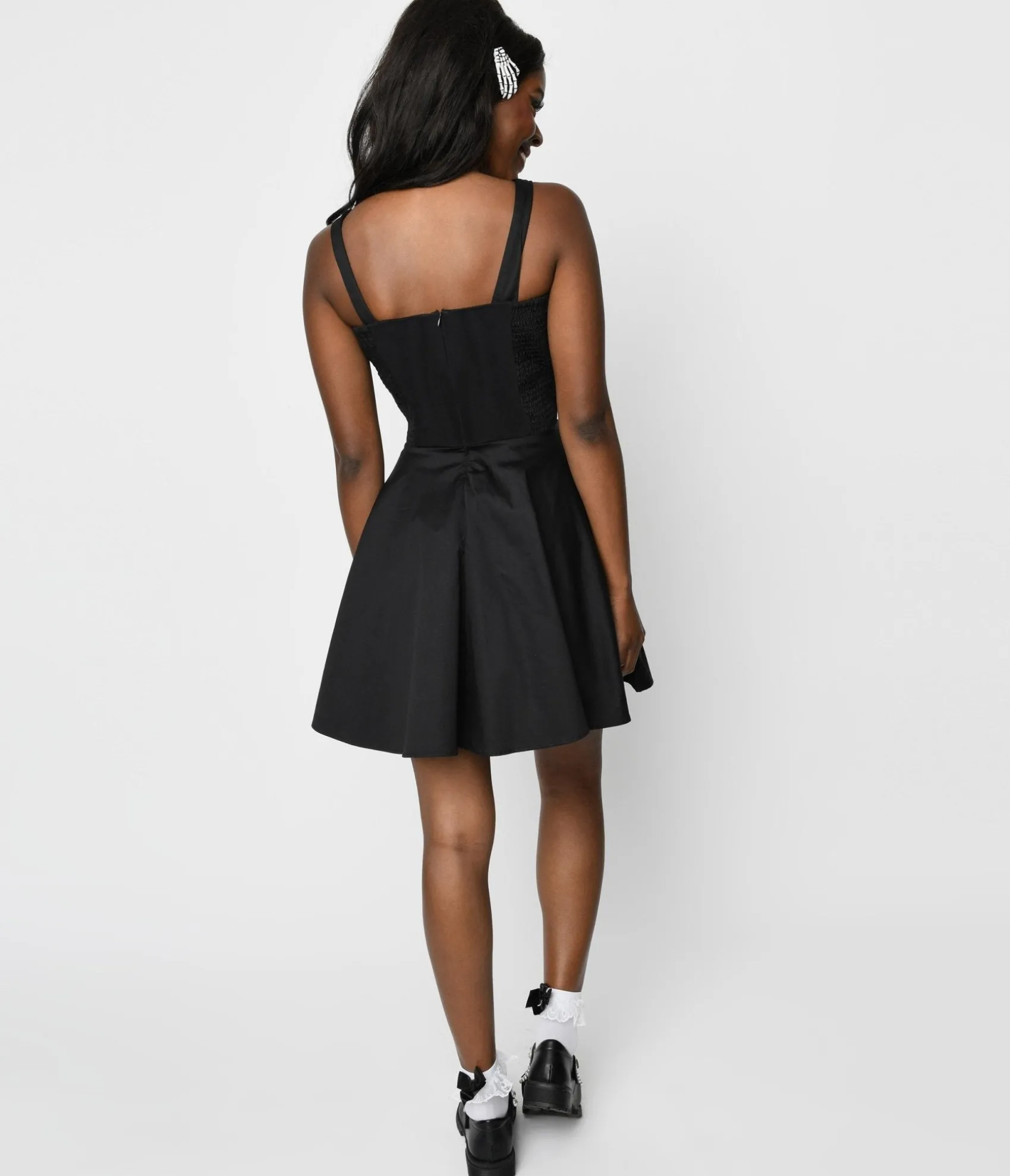 Unique Vintage Black Eye Me Fit & Flare Dress Cheap