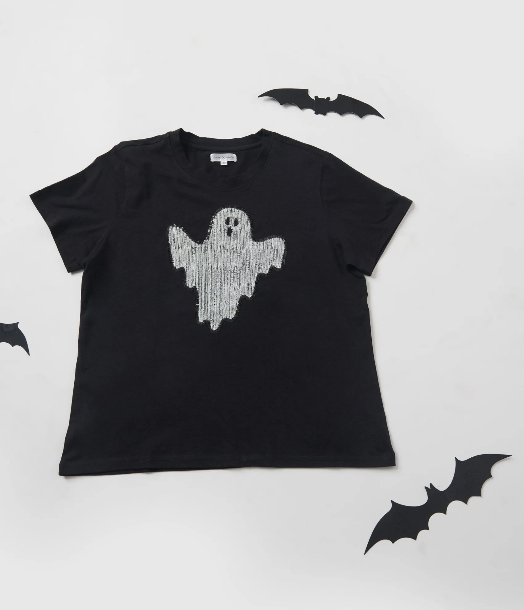Unique Vintage Black Ghost Sequin Unisex Tee Best