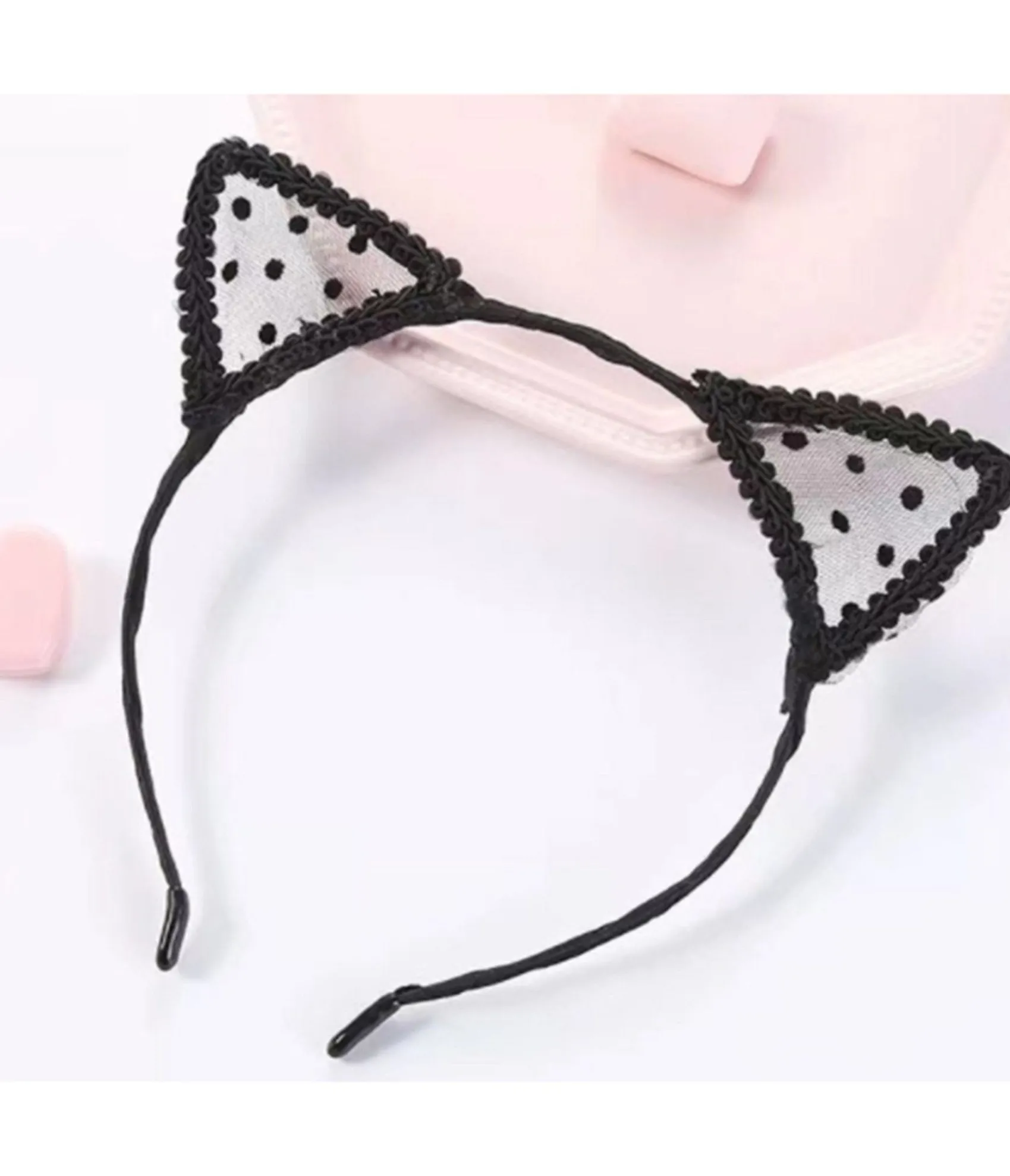 Unique Vintage Black Lace Kitty Headband Cheap