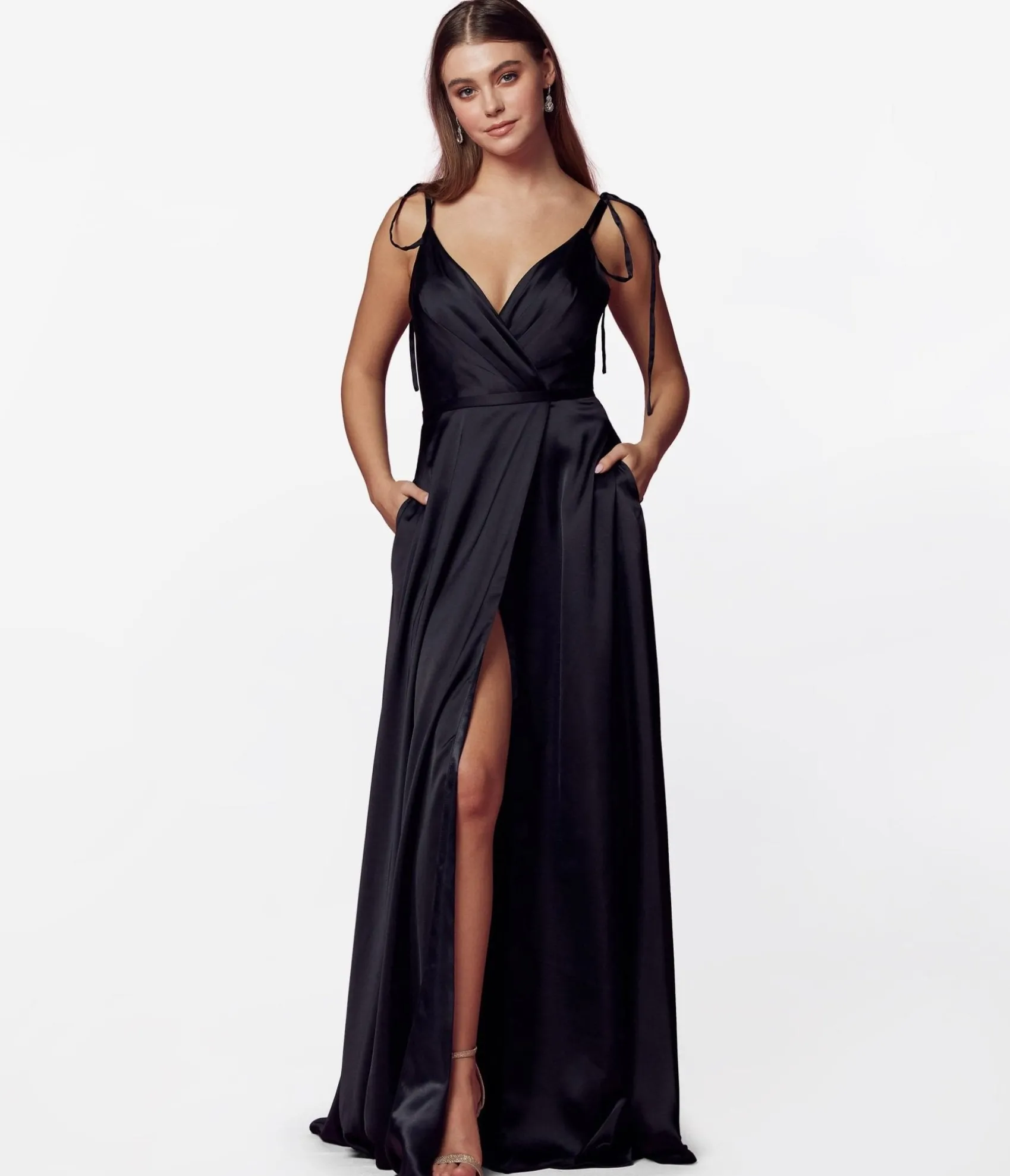 Unique Vintage Black Liquid Satin Prom Dress Shop