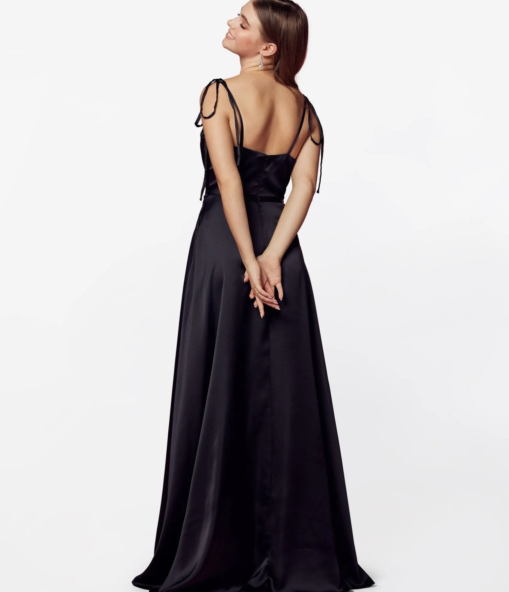 Unique Vintage Black Liquid Satin Prom Dress Shop