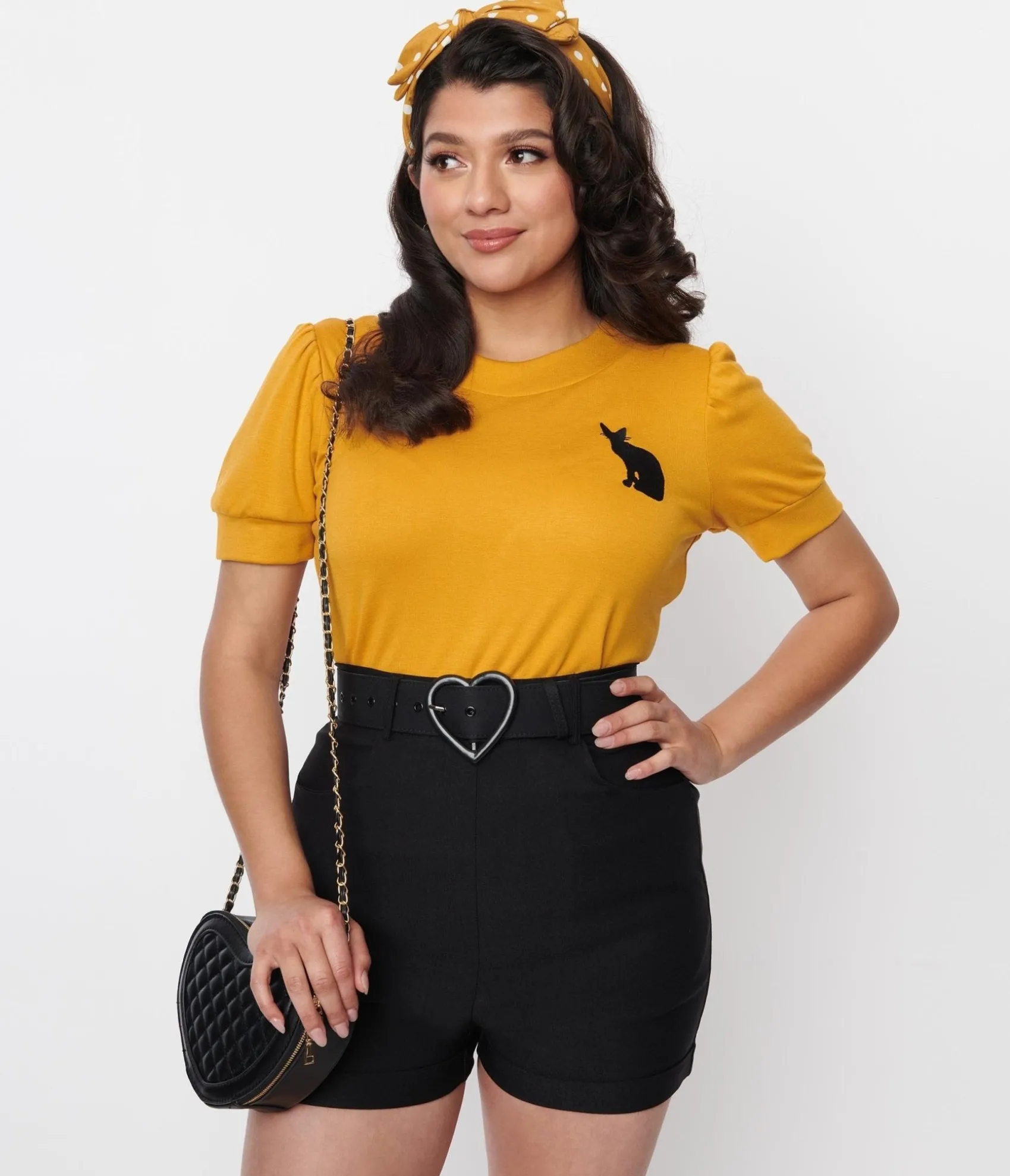 Unique Vintage Black Love Your Curves Shorts Shop