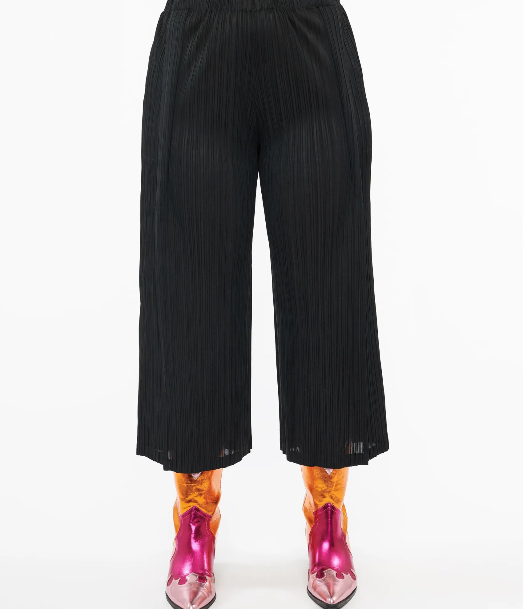 Unique Vintage Black Pleated Cropped Pants Discount