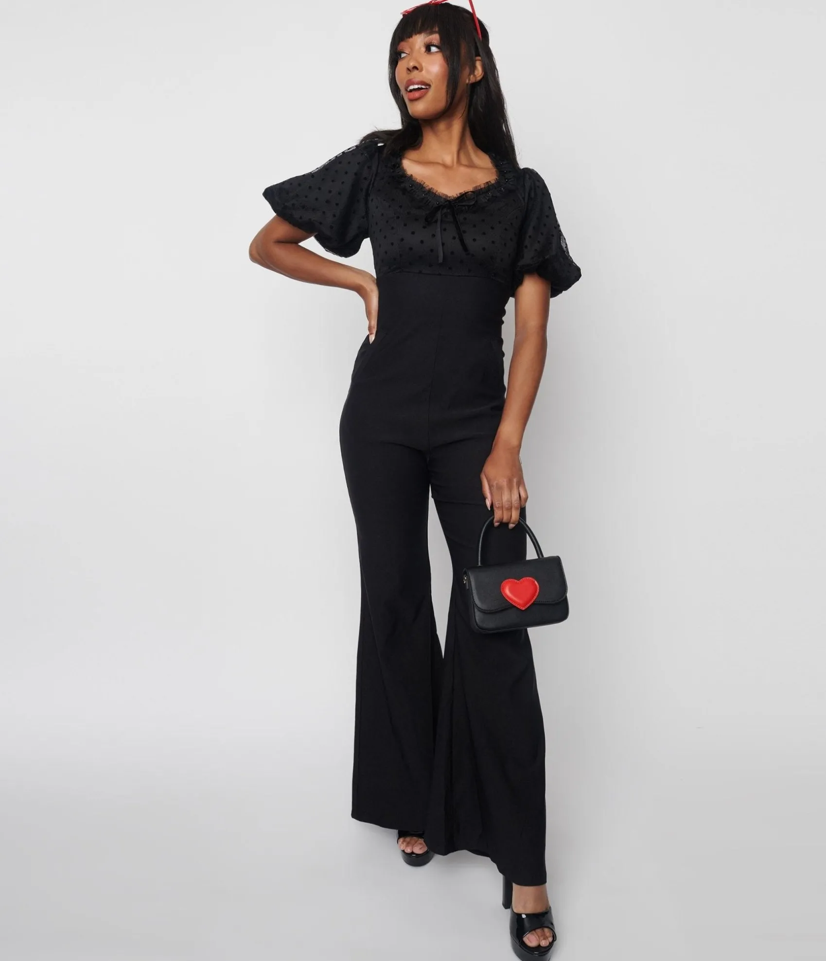 Unique Vintage Black Polka Dot Dina Jumpsuit Store