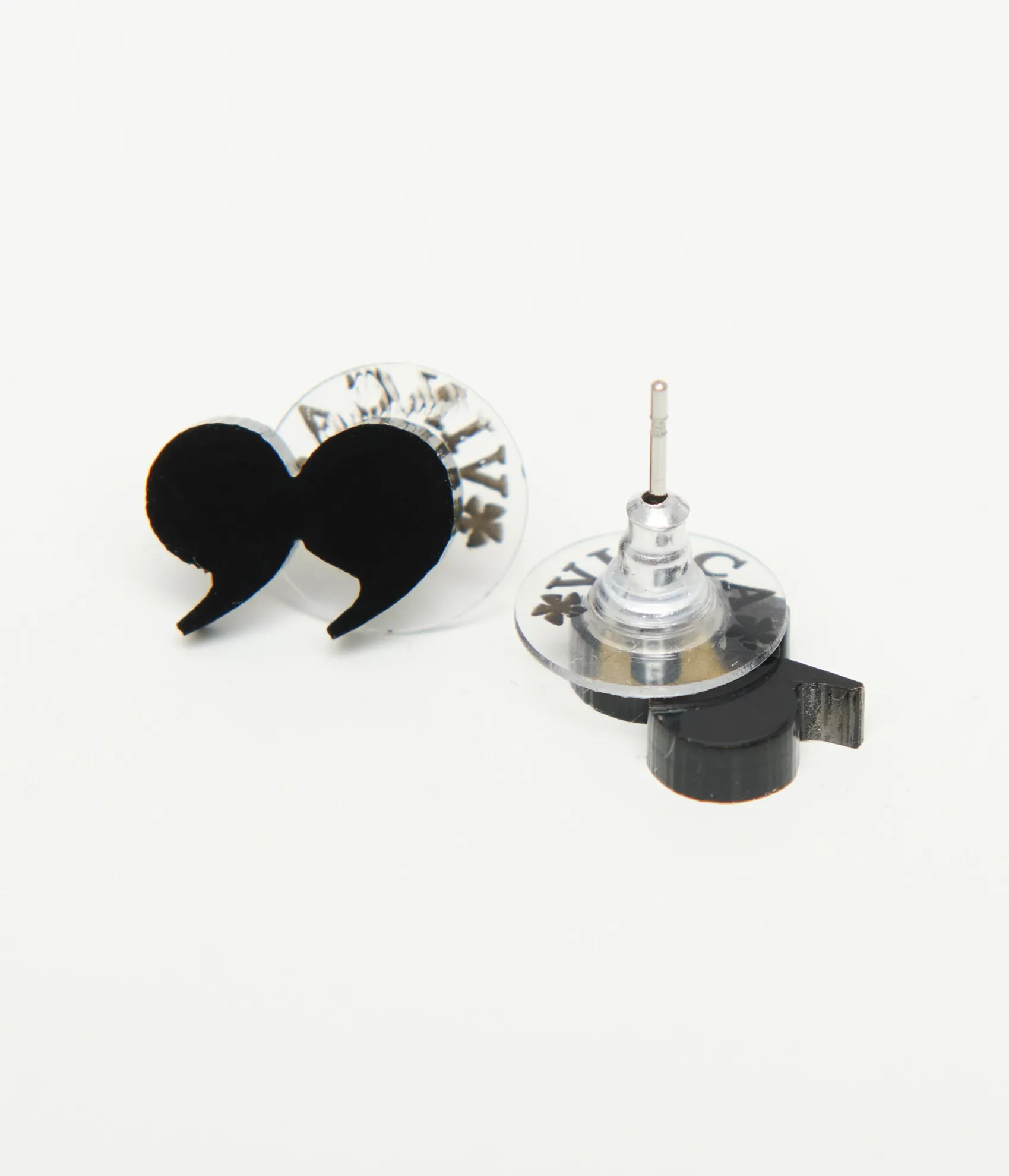 Unique Vintage Black Quotation Mark Stud Earrings Hot