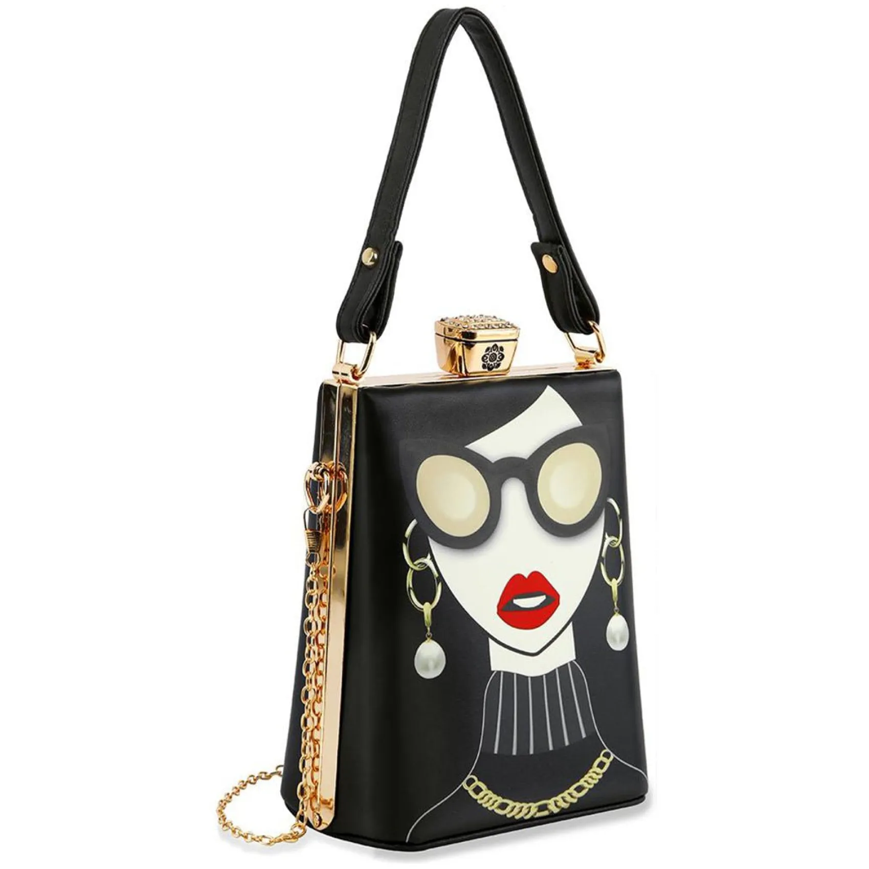 Unique Vintage Black Retro Art Deco Petite Handbag Cheap