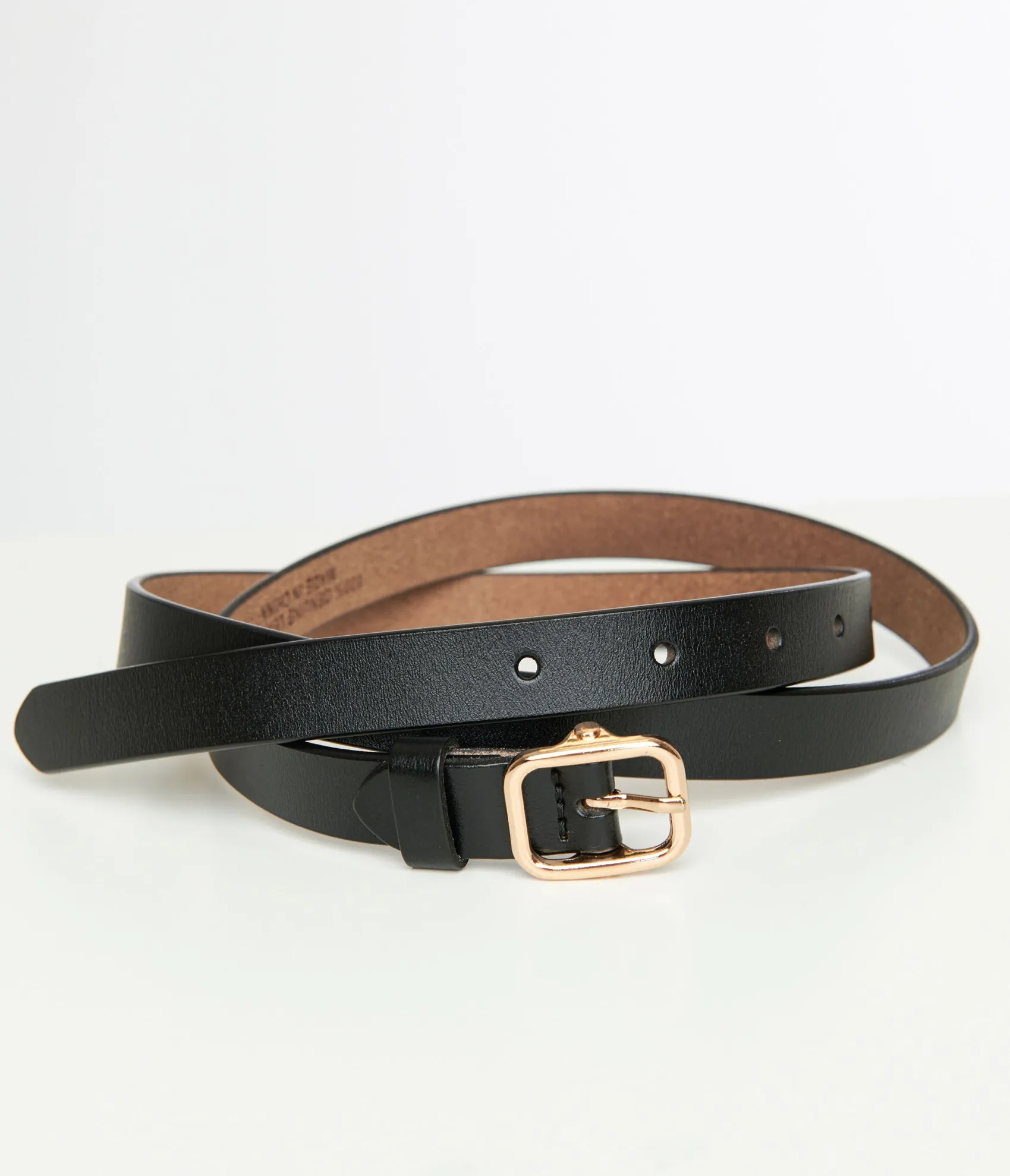 Unique Vintage Black Skinny Leatherette Belt Online