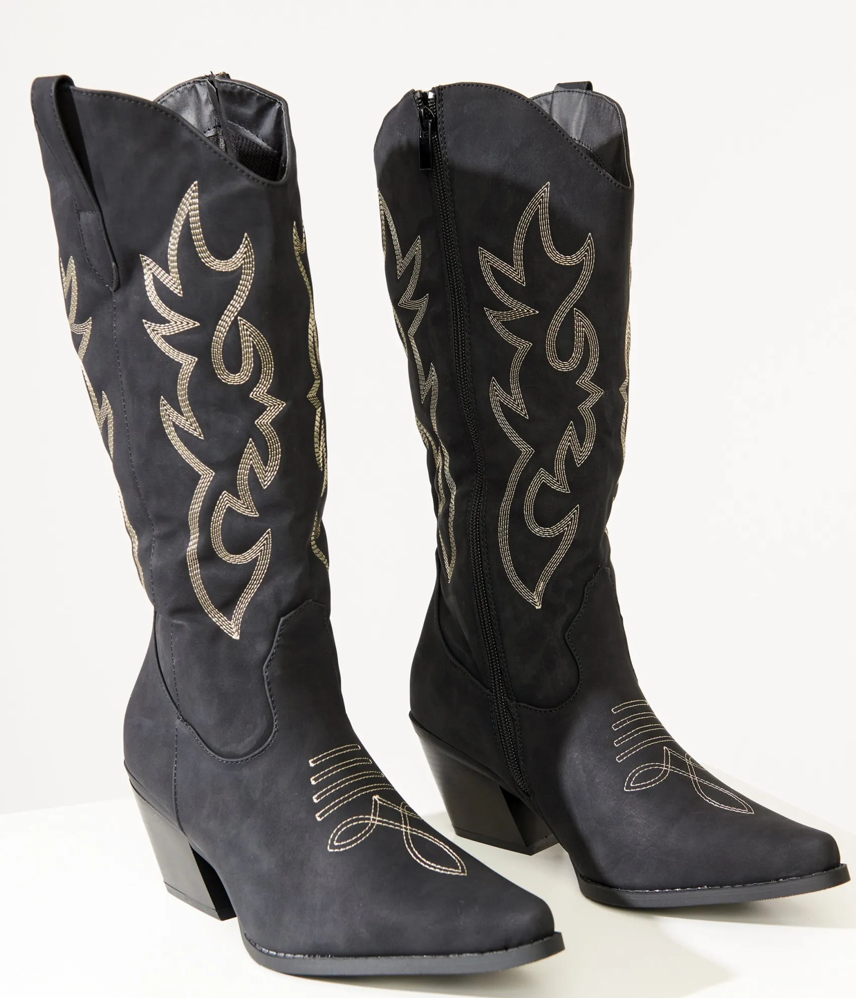 Unique Vintage Black Suede Cowboy Boots Sale