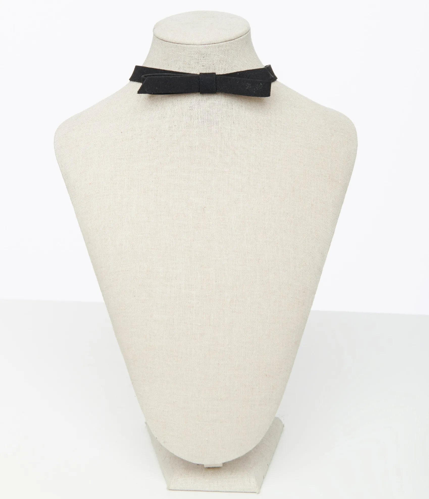 Unique Vintage Black Suede Ribbon Choker Discount