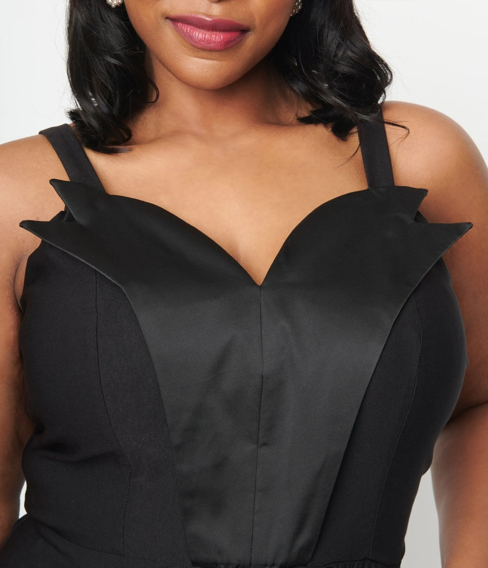 Unique Vintage Black Tuxedo Jumpsuit New