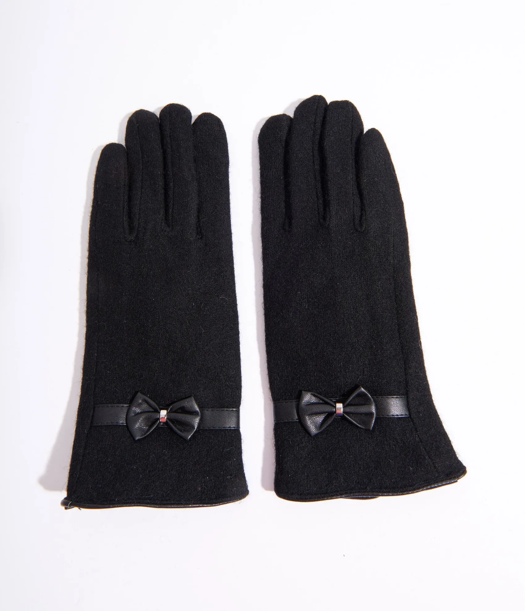 Unique Vintage Black Wool Texting Gloves Flash Sale