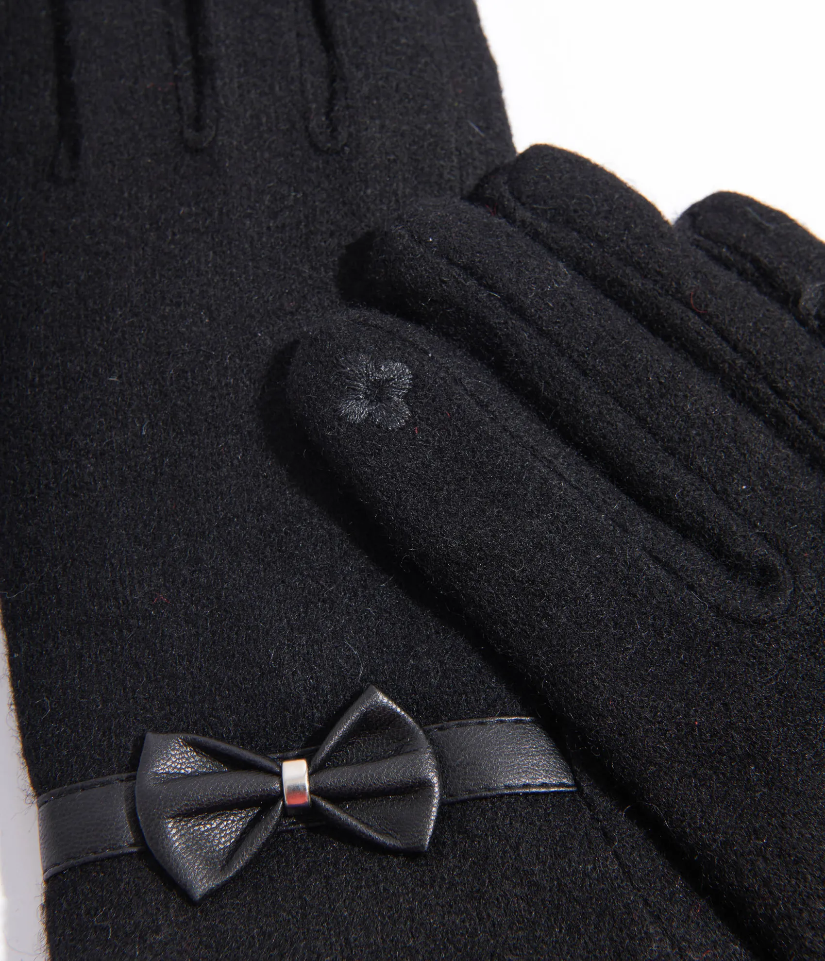 Unique Vintage Black Wool Texting Gloves Flash Sale