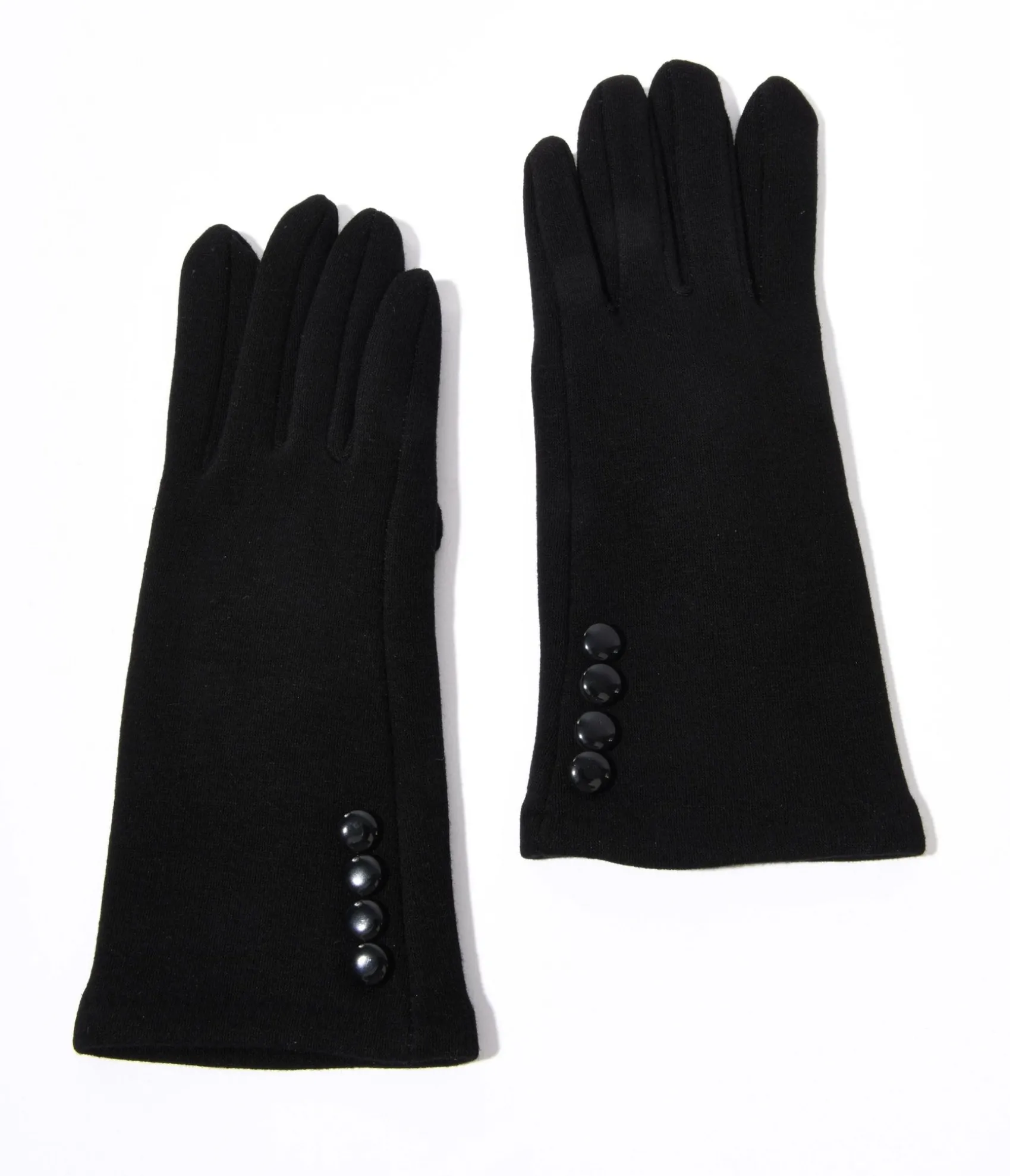 Unique Vintage Black Wrist Length Buttons Texting Gloves Cheap
