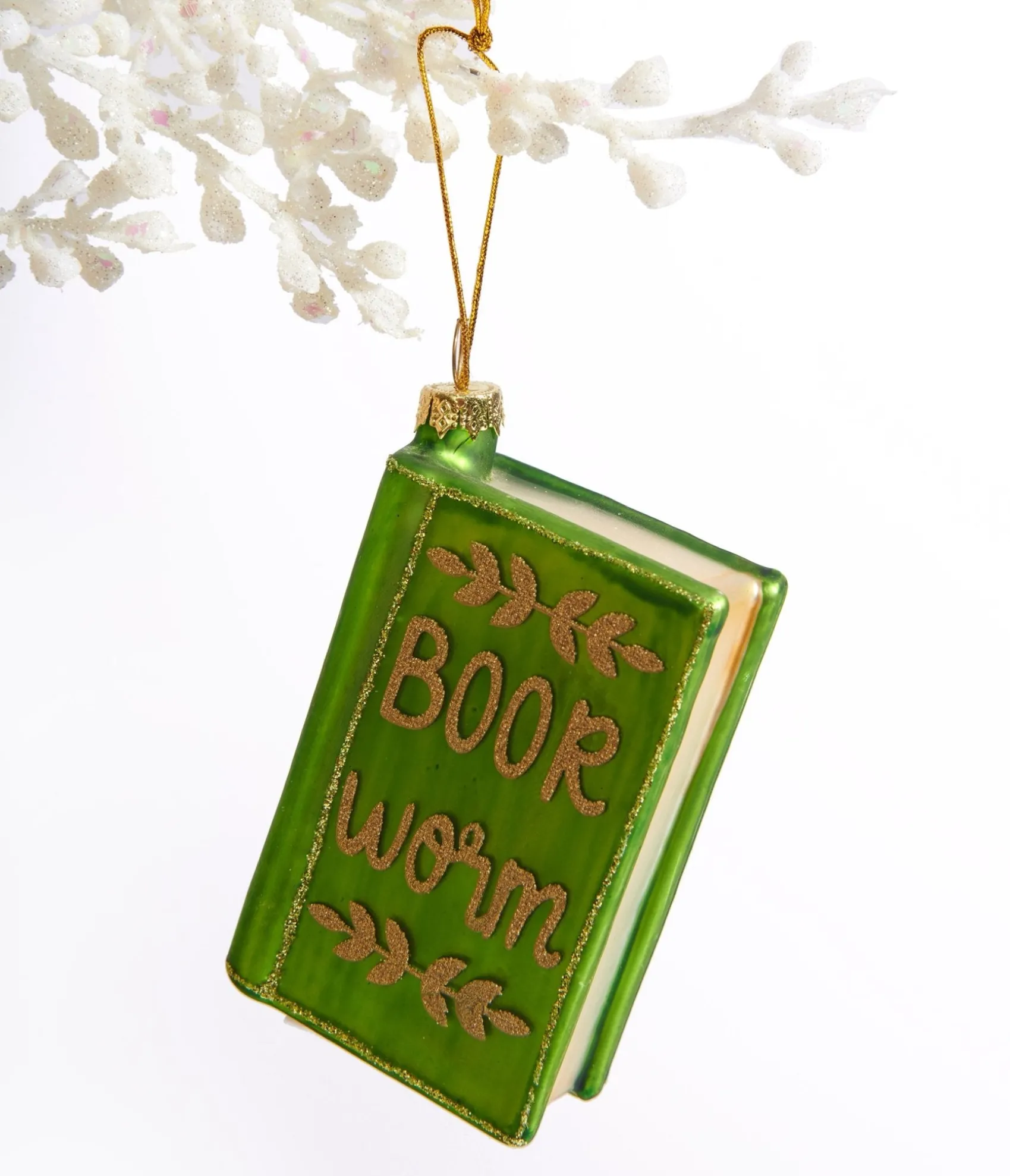 Unique Vintage Book Worm Glass Ornament Best