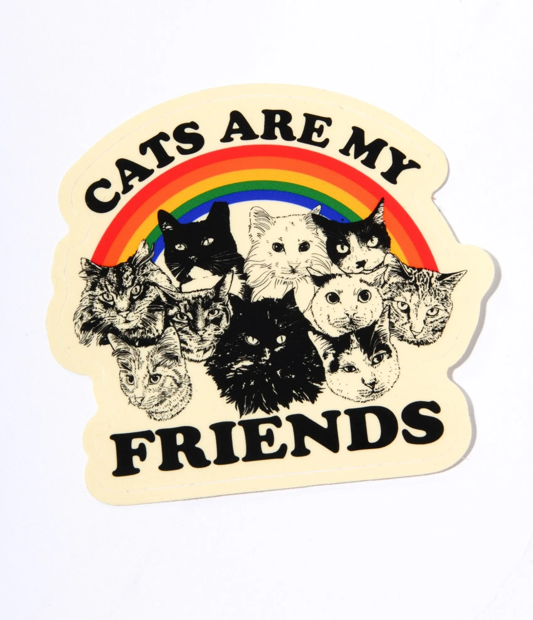 Unique Vintage Cats Are My Friends Vinyl Sticker Discount