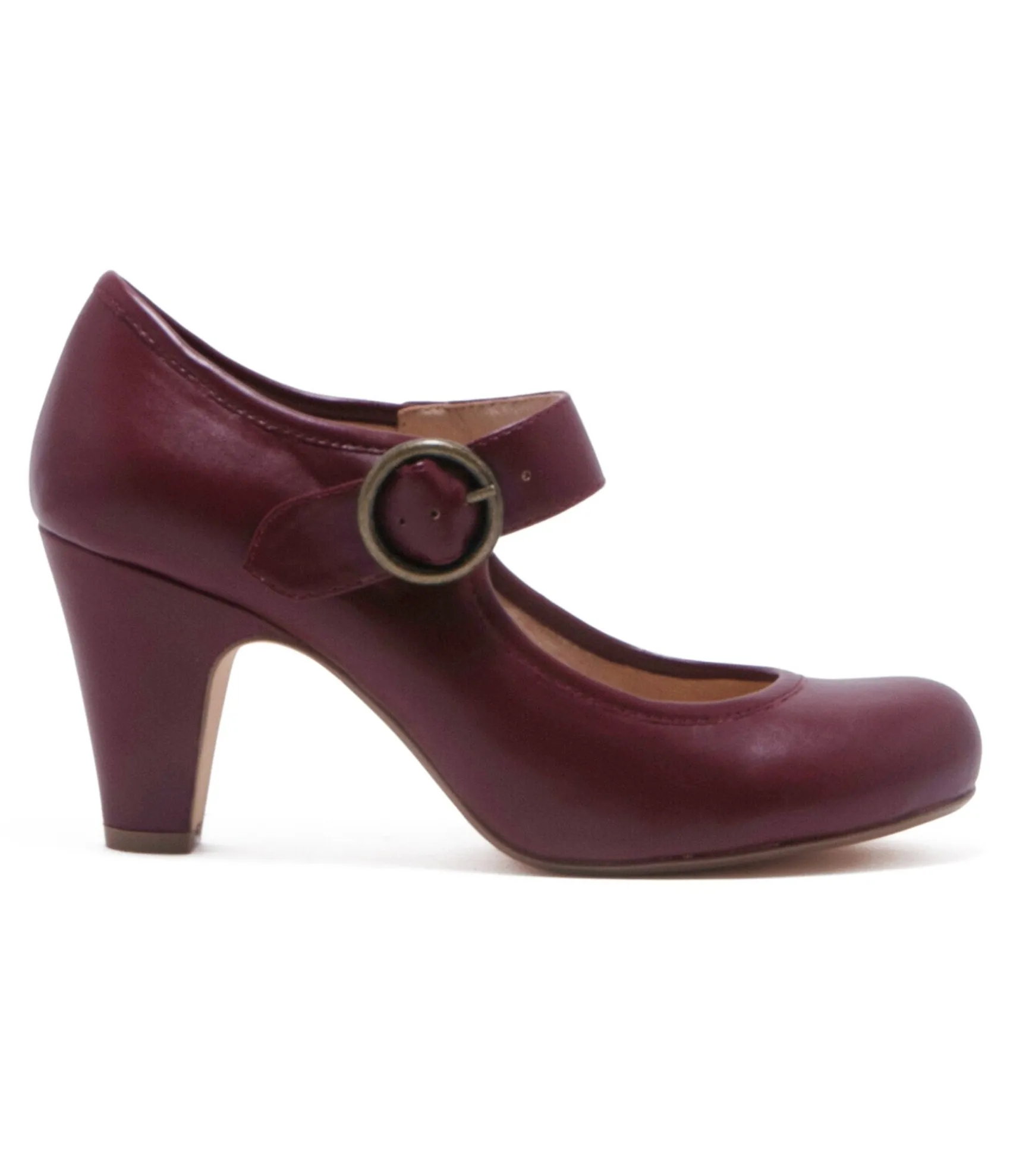 Unique Vintage Chelsea Crew 1940s Burgundy Leatherette Mary Jane Madeline Heels New