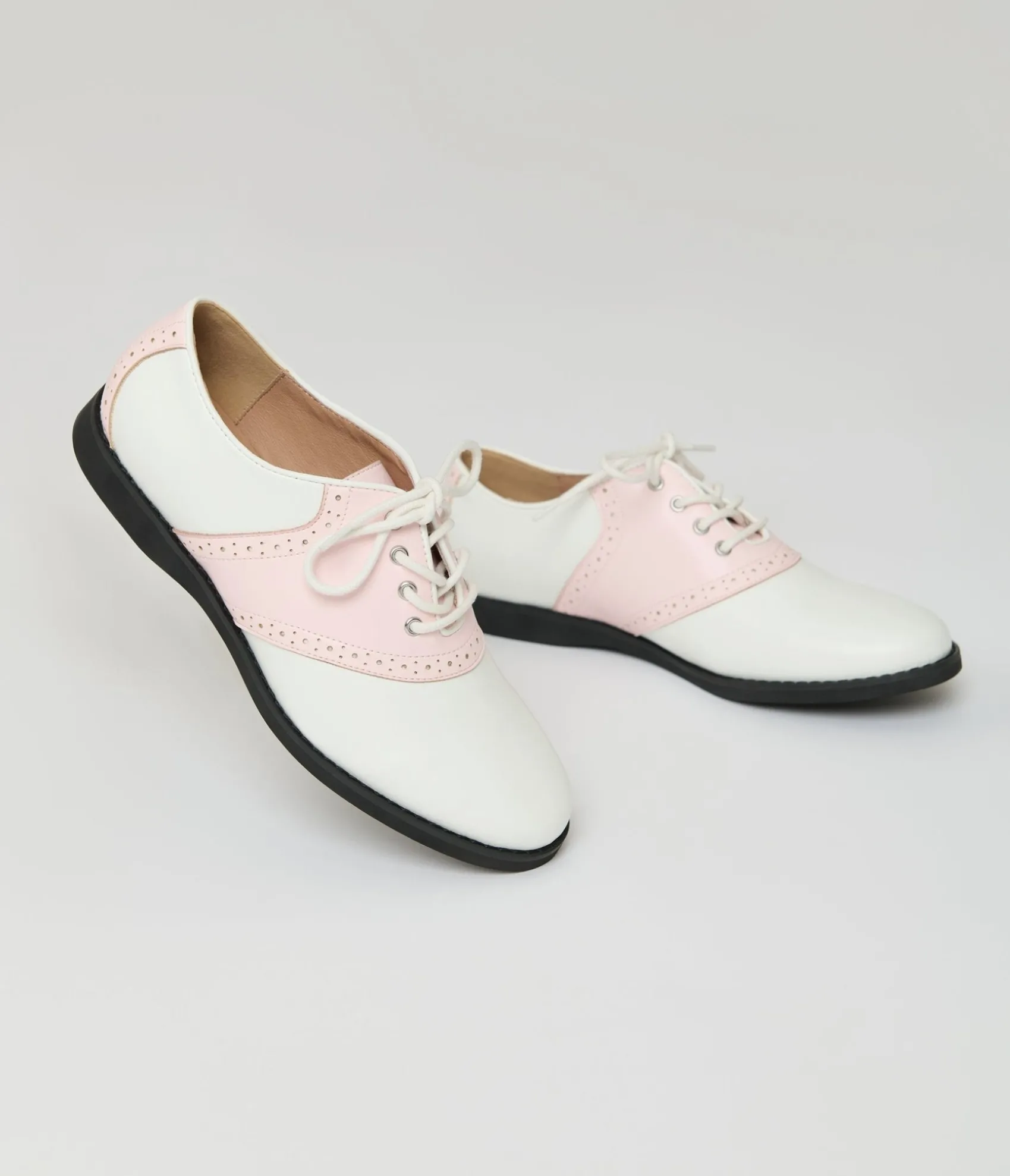 Unique Vintage Chelsea Crew 1950s Pink & White Rizzo Saddle Oxford Shoes Cheap